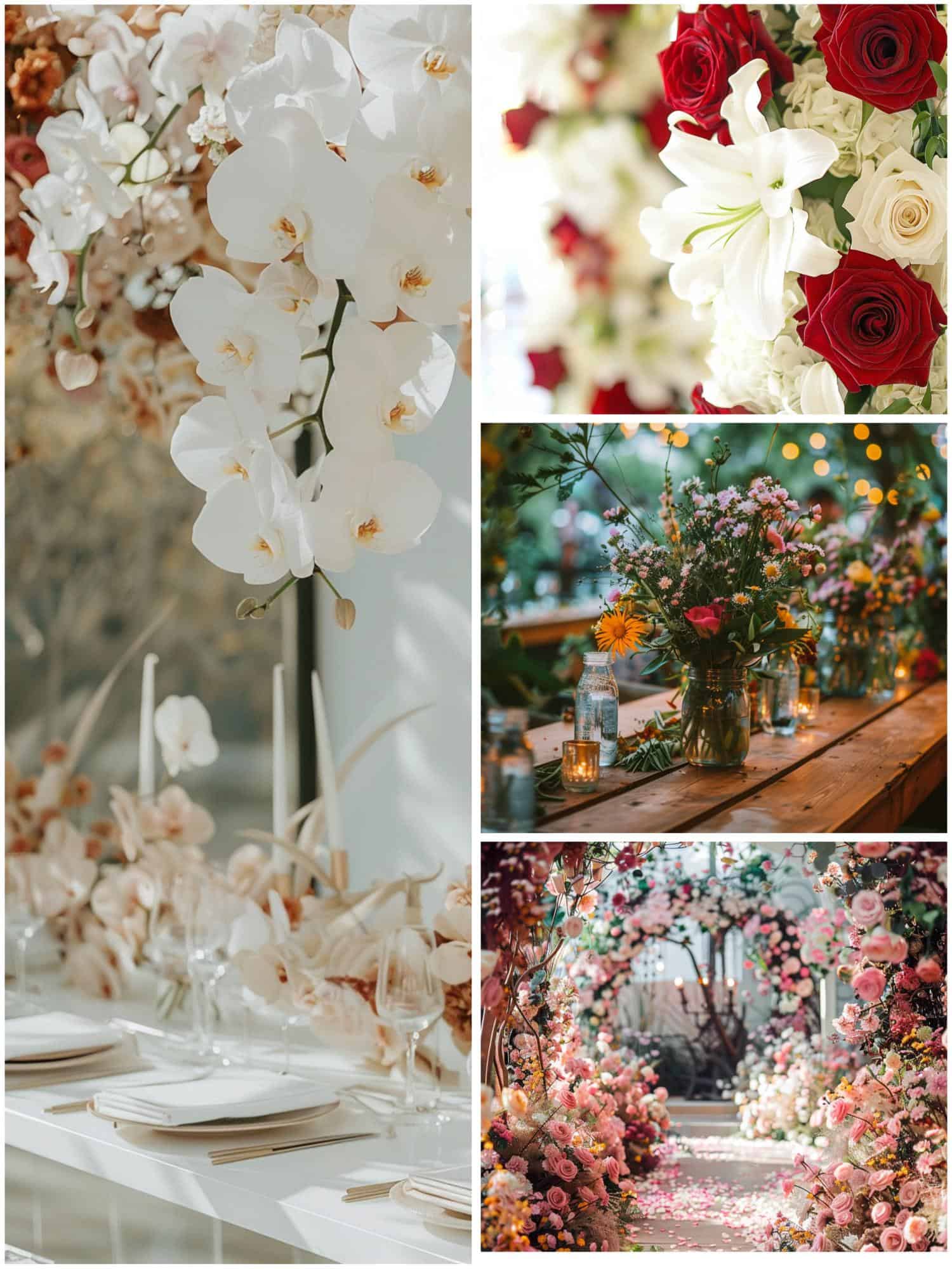 different floral wedding theme vibes