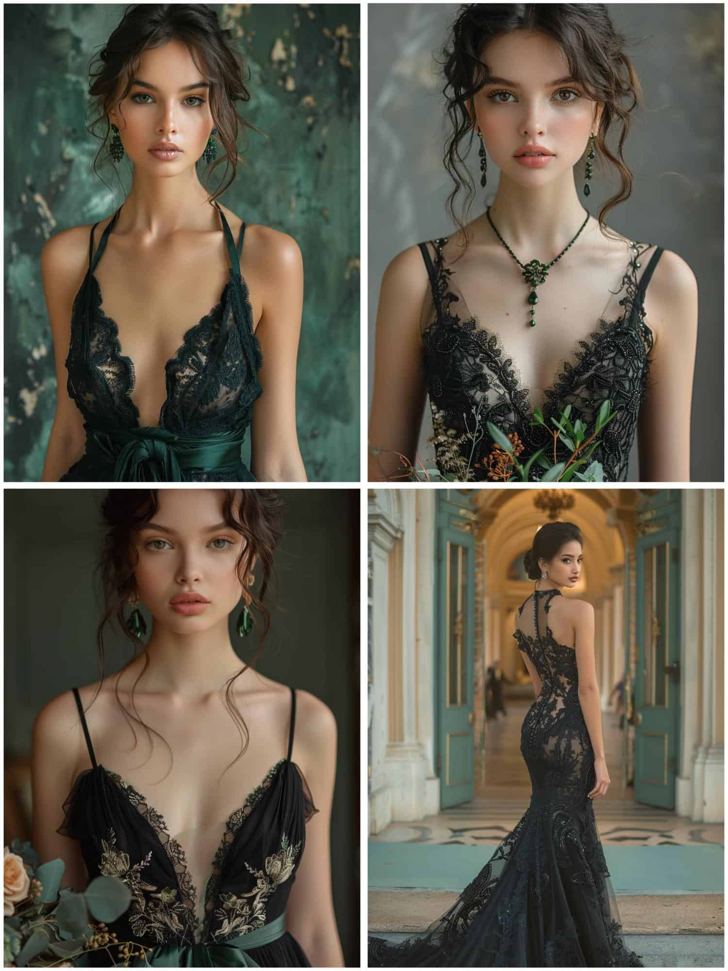 dramatic black wedding dresses