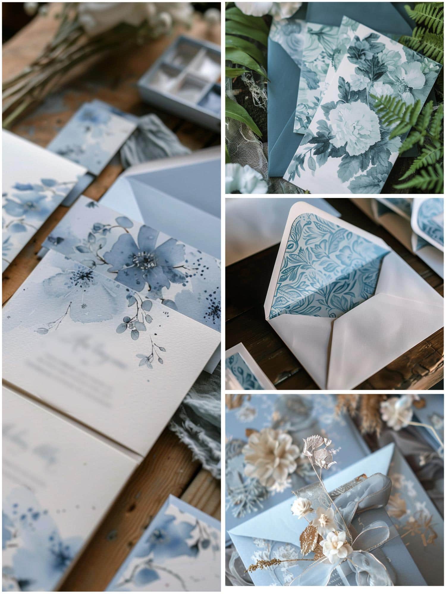 dusty blue wedding theme ideas for invitations