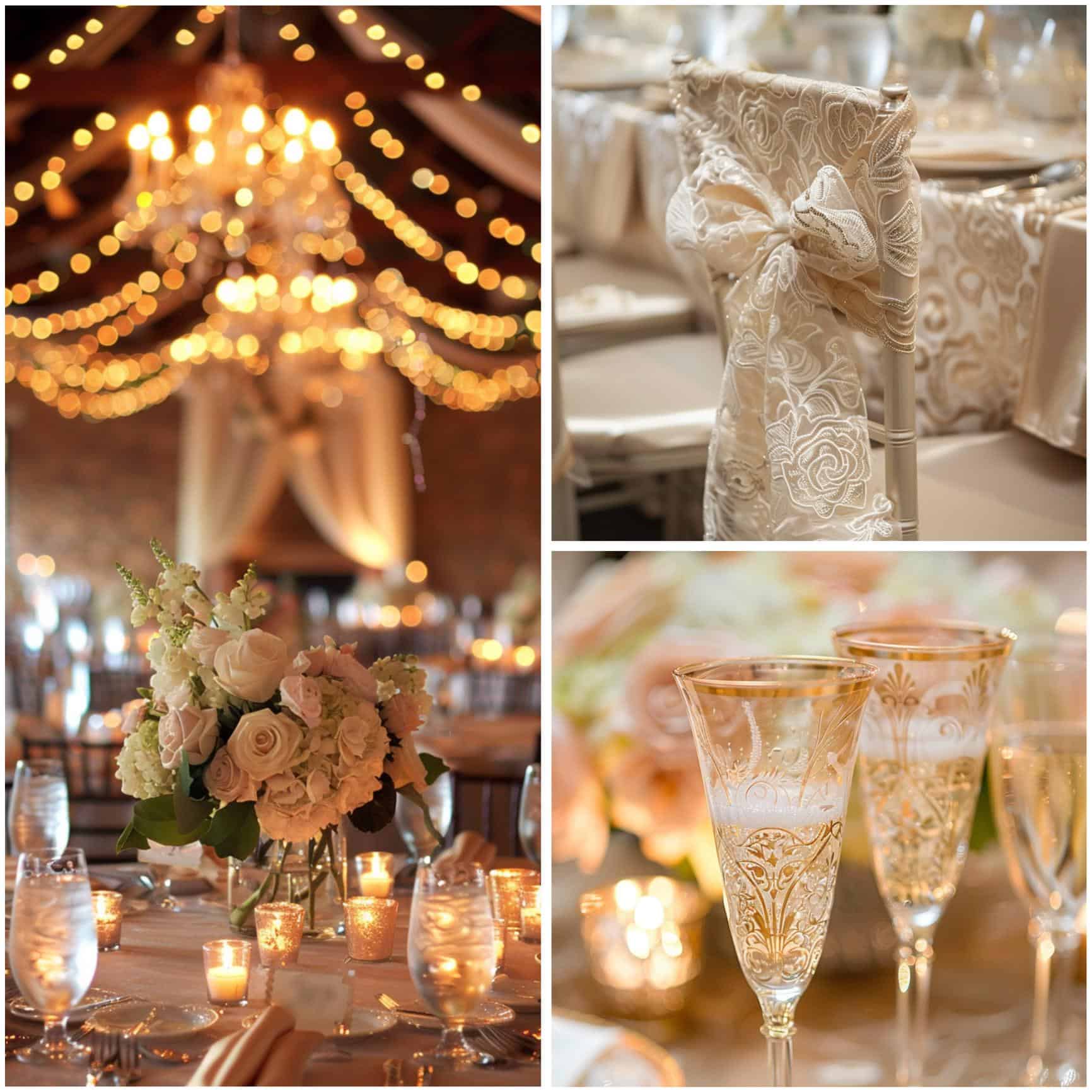 elegant ideas for a champagne-themed wedding