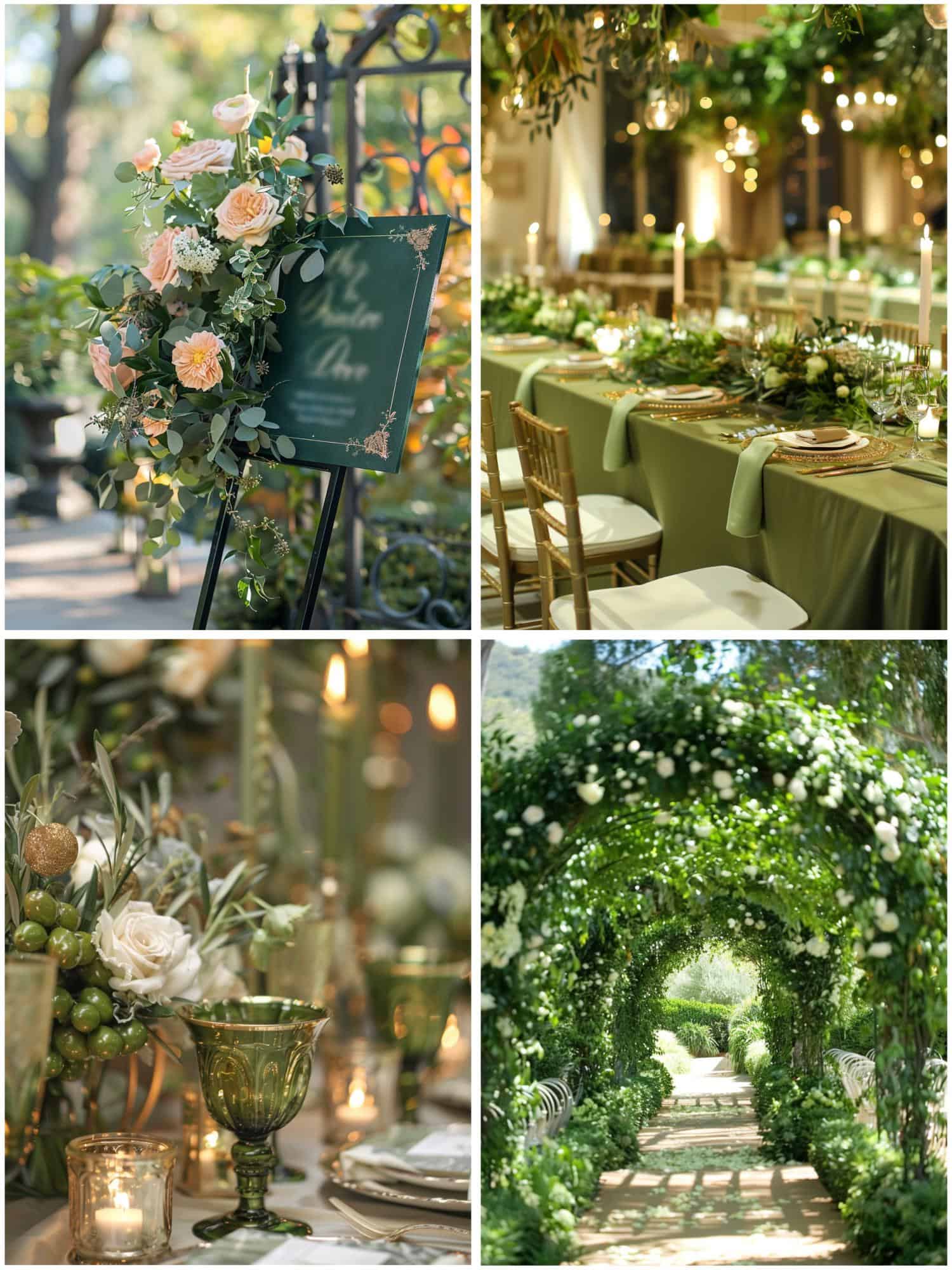 elegant olive green wedding details