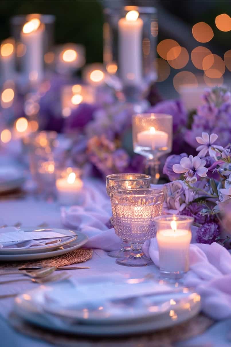 Elegant Purple and White Wedding Theme Ideas