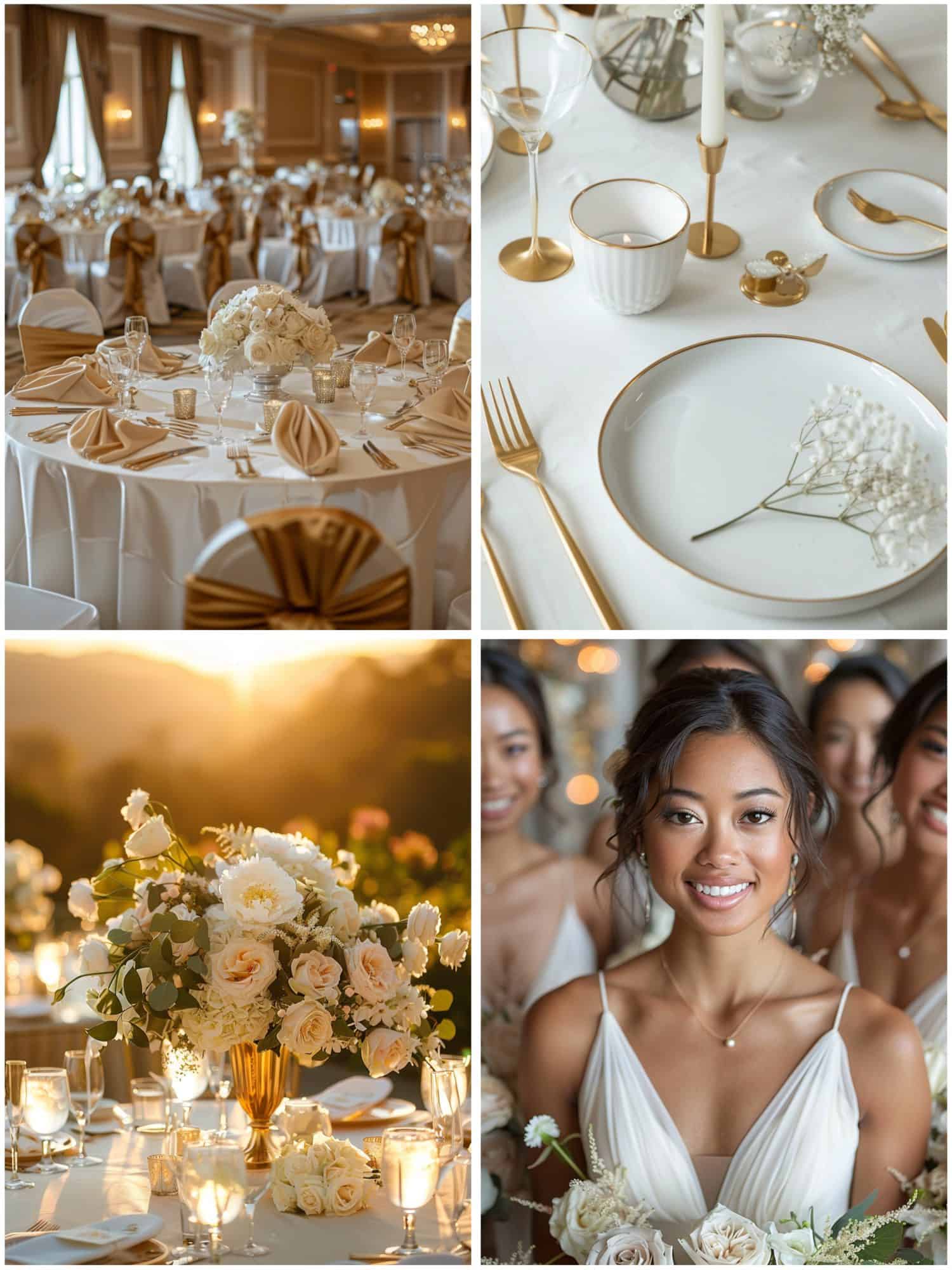 elegant white and gold wedding theme ideas