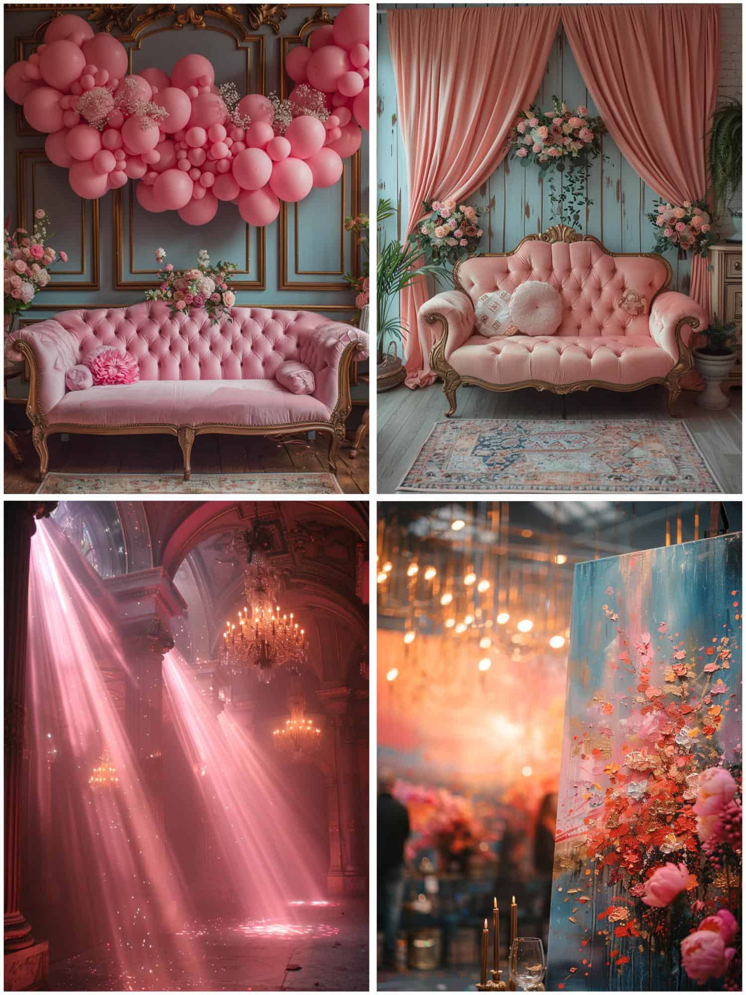 entertainment ideas in pink and gold