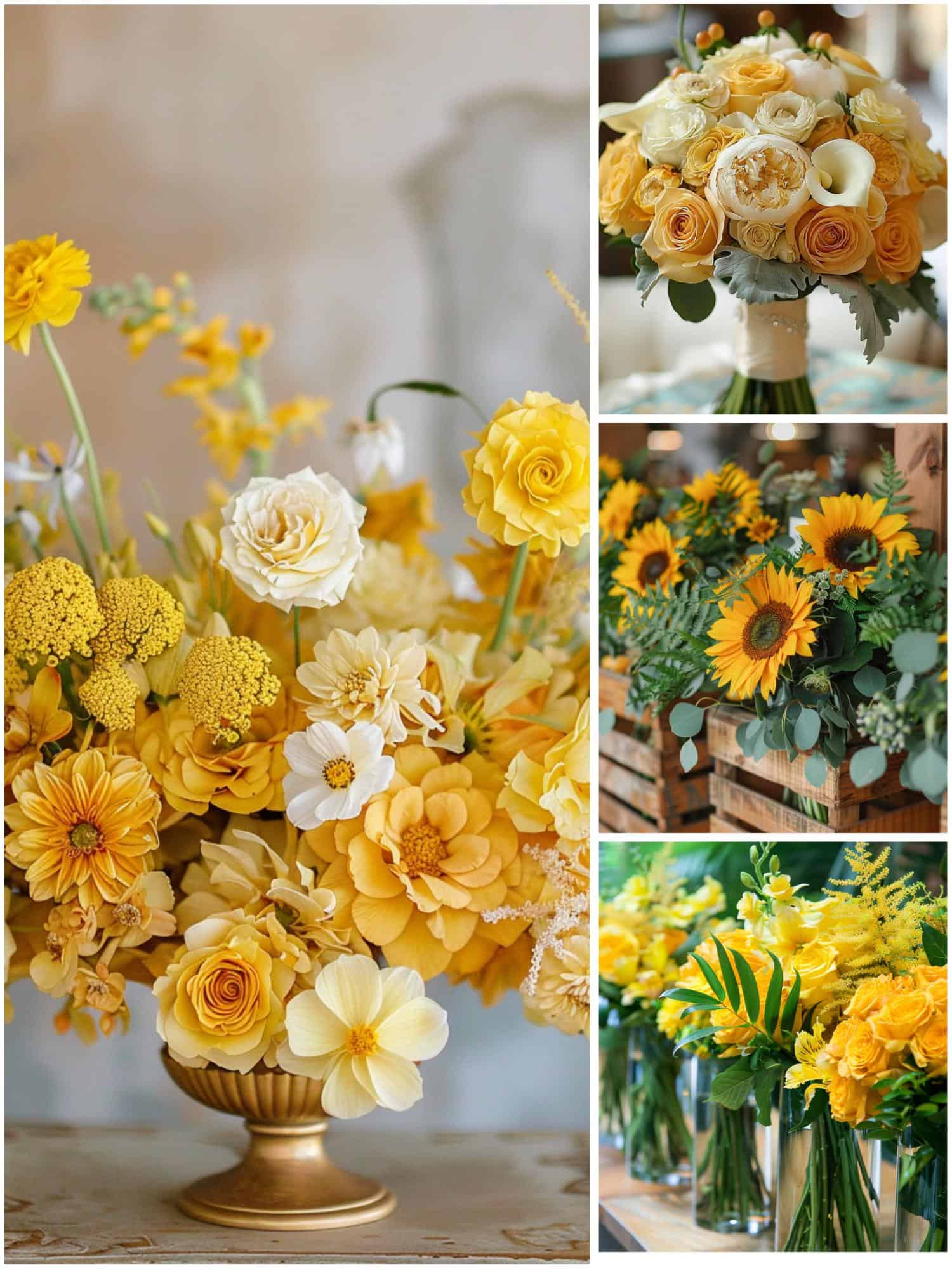floral arrangements with yellow motifs