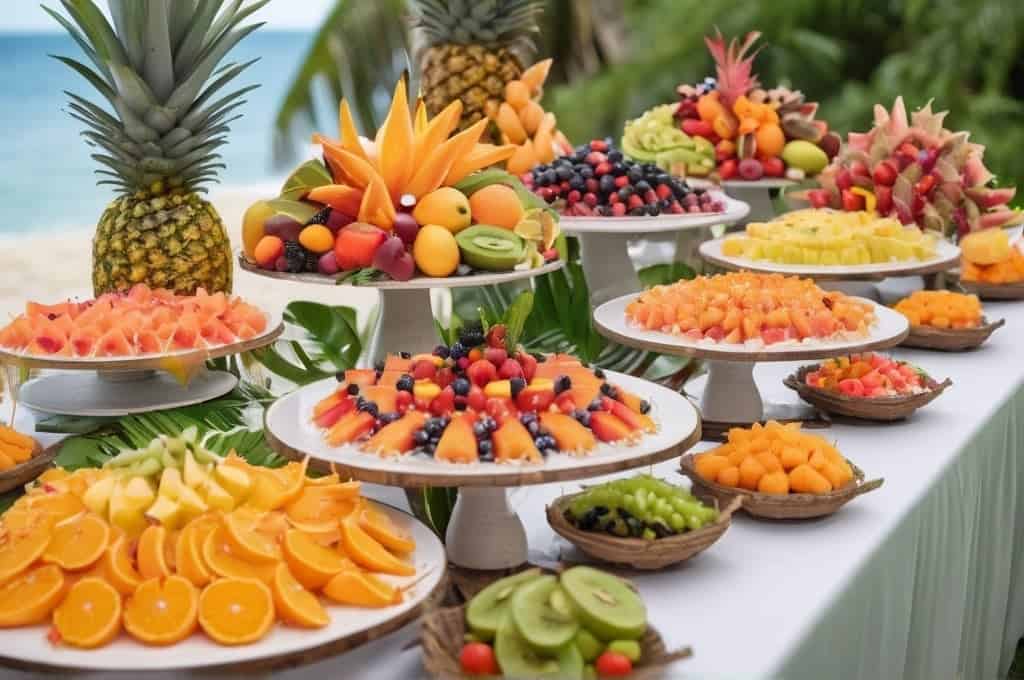 fruit display at a tropical buffet