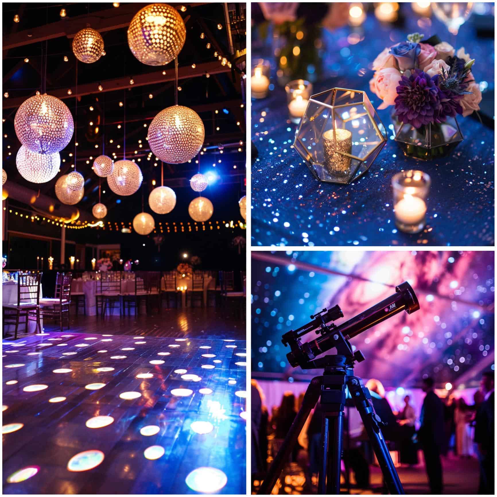 galaxy-themed wedding reception