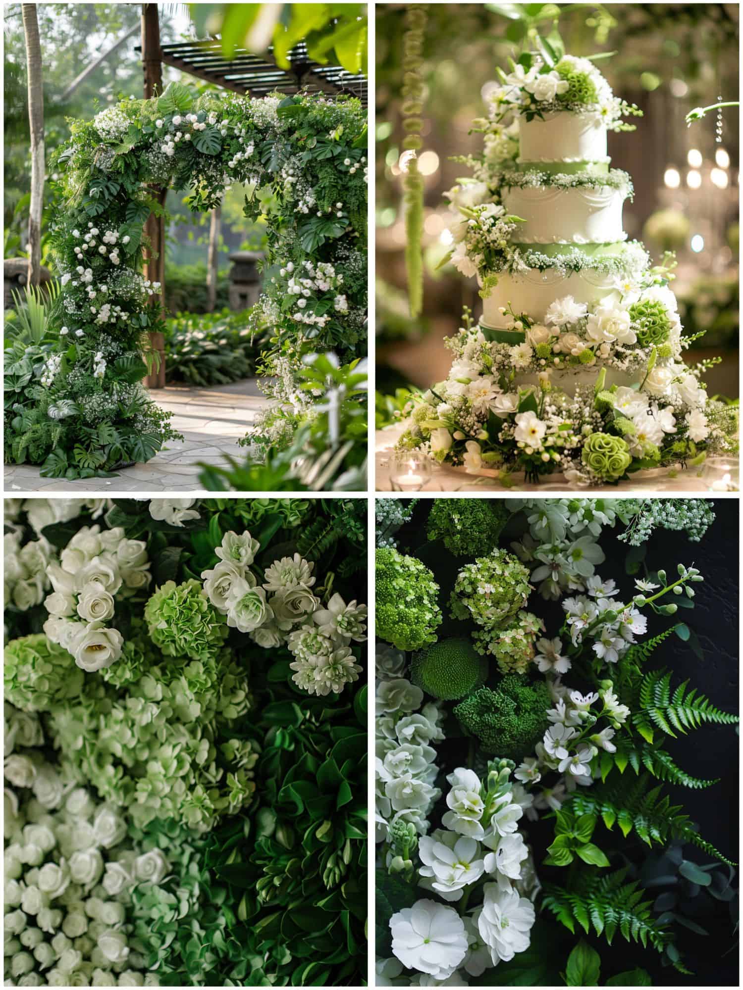 green and white nature-inspired decor ideas
