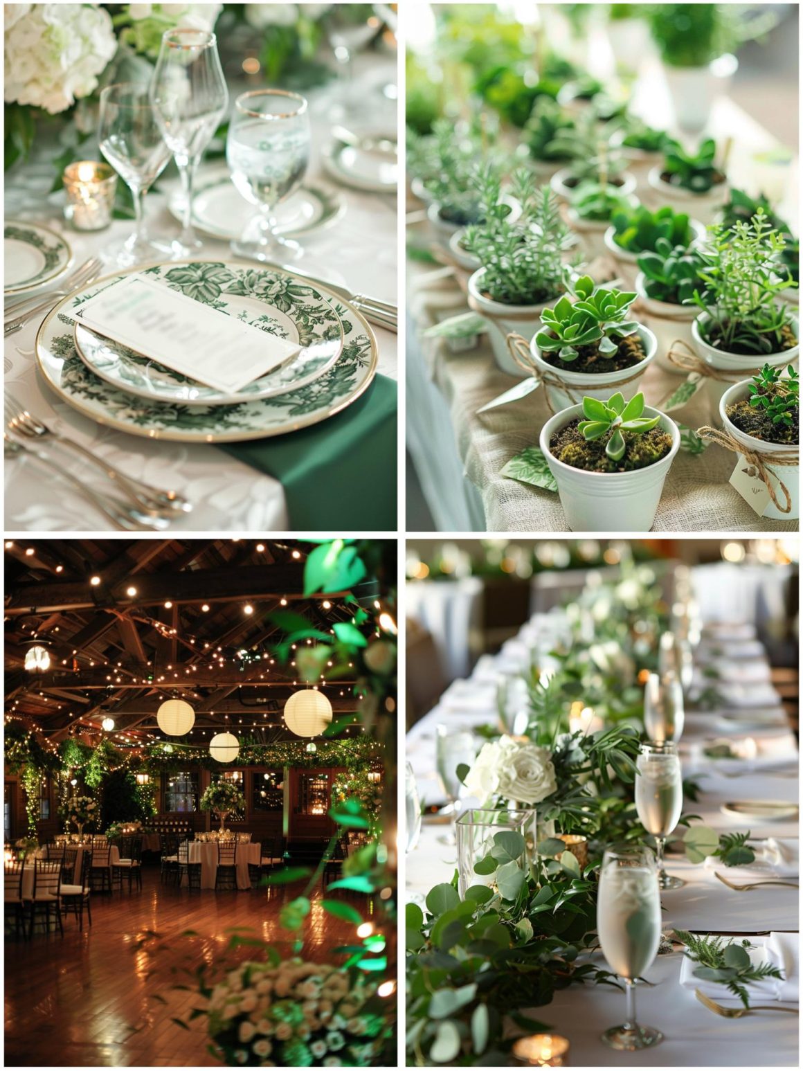 Crisp Green and White Wedding Ideas for Freshness