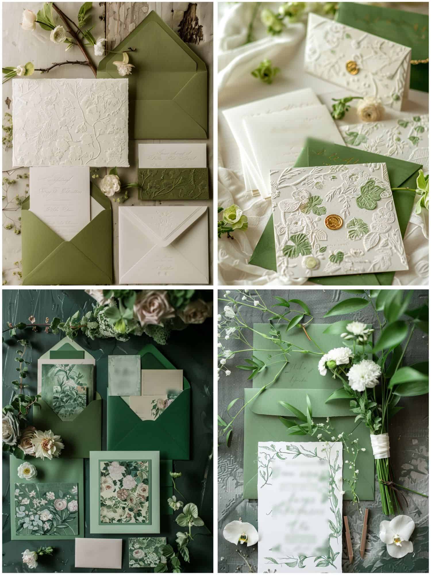 green and white wedding theme ideas for invitations