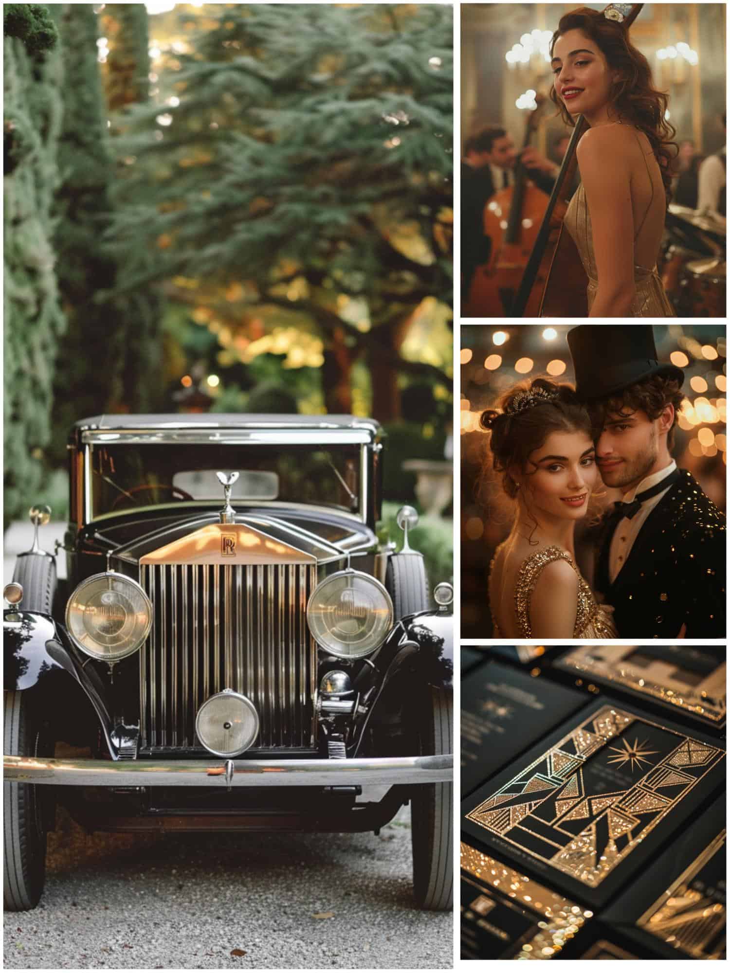 immersive 1920s wedding theme details