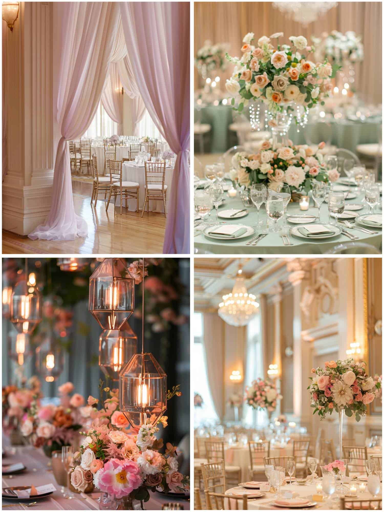 indoor pastel wedding theme ideas