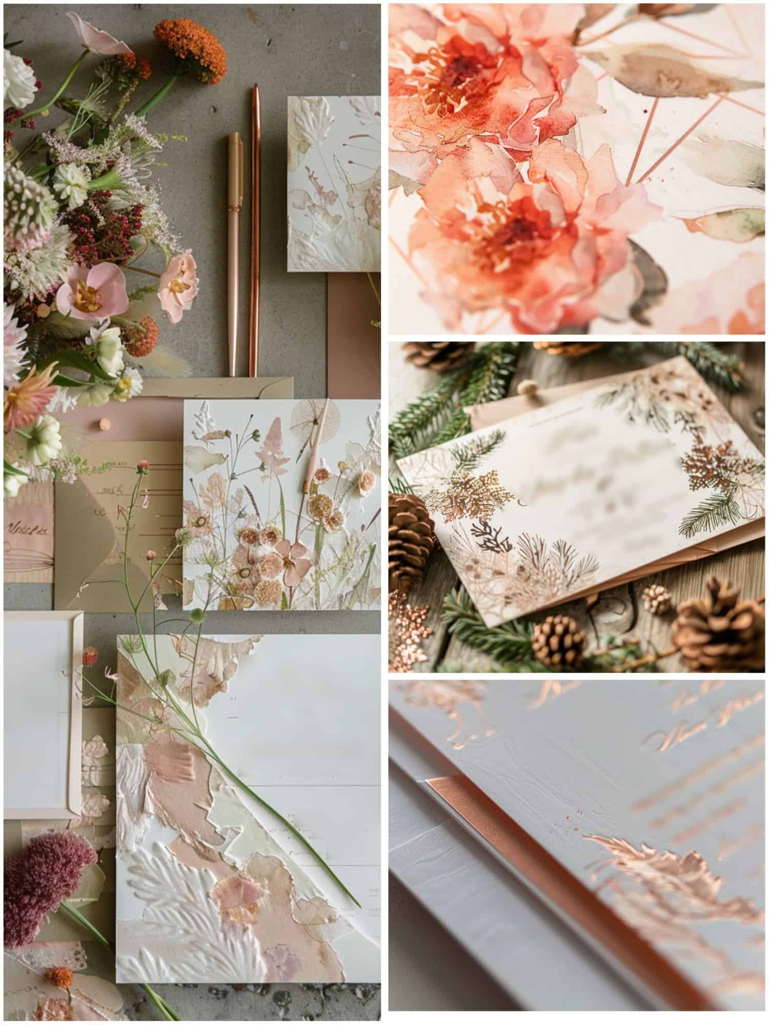 invitations for a rose gold wedding