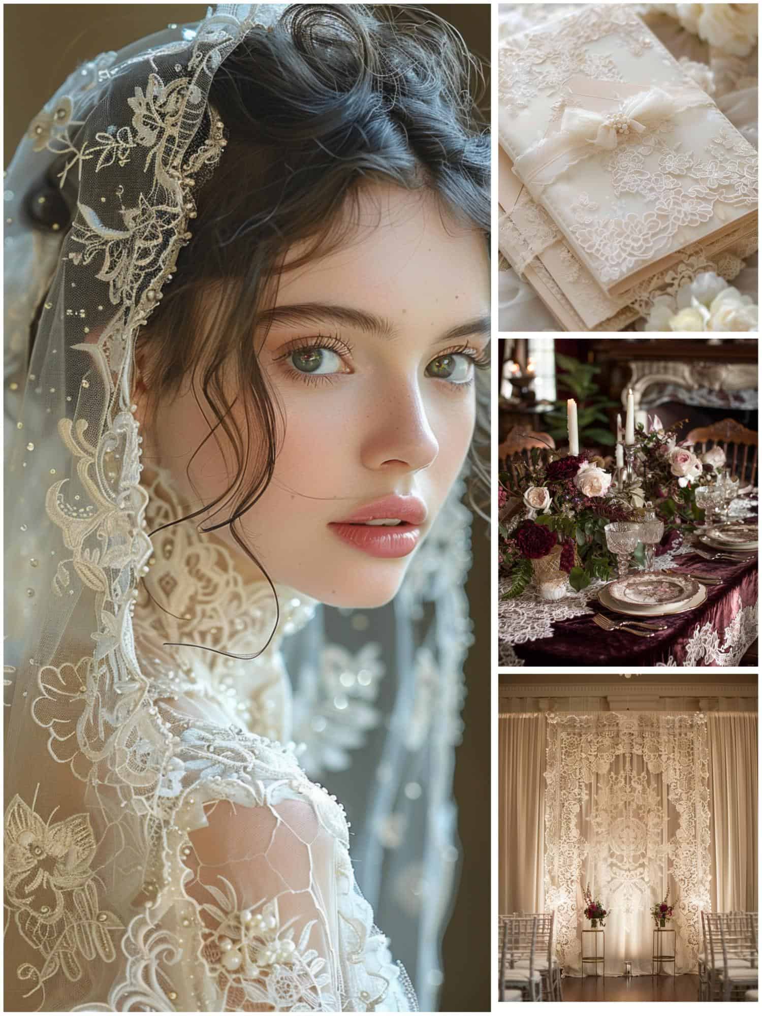 lace details for a victorian wedding