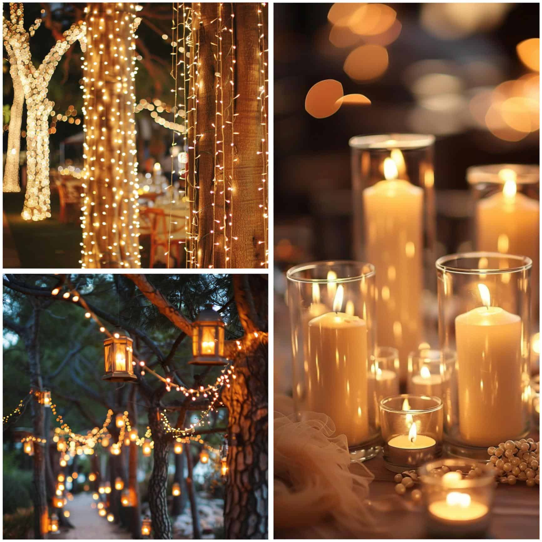 lighting for an enchanted-themed wedding