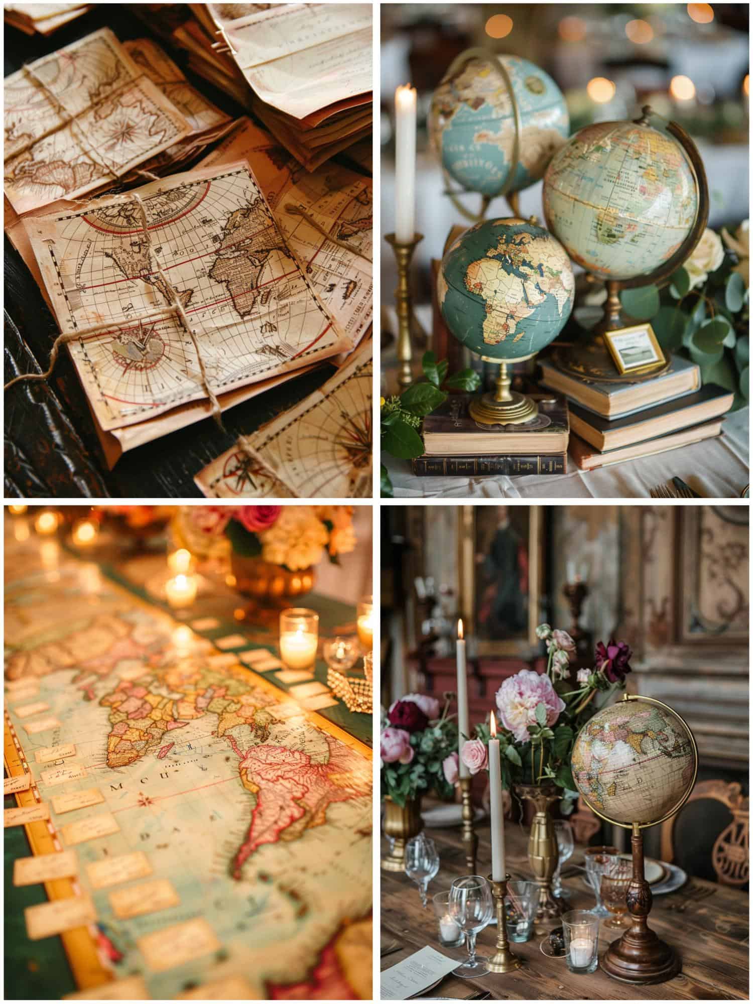 maps and globes used as decor
