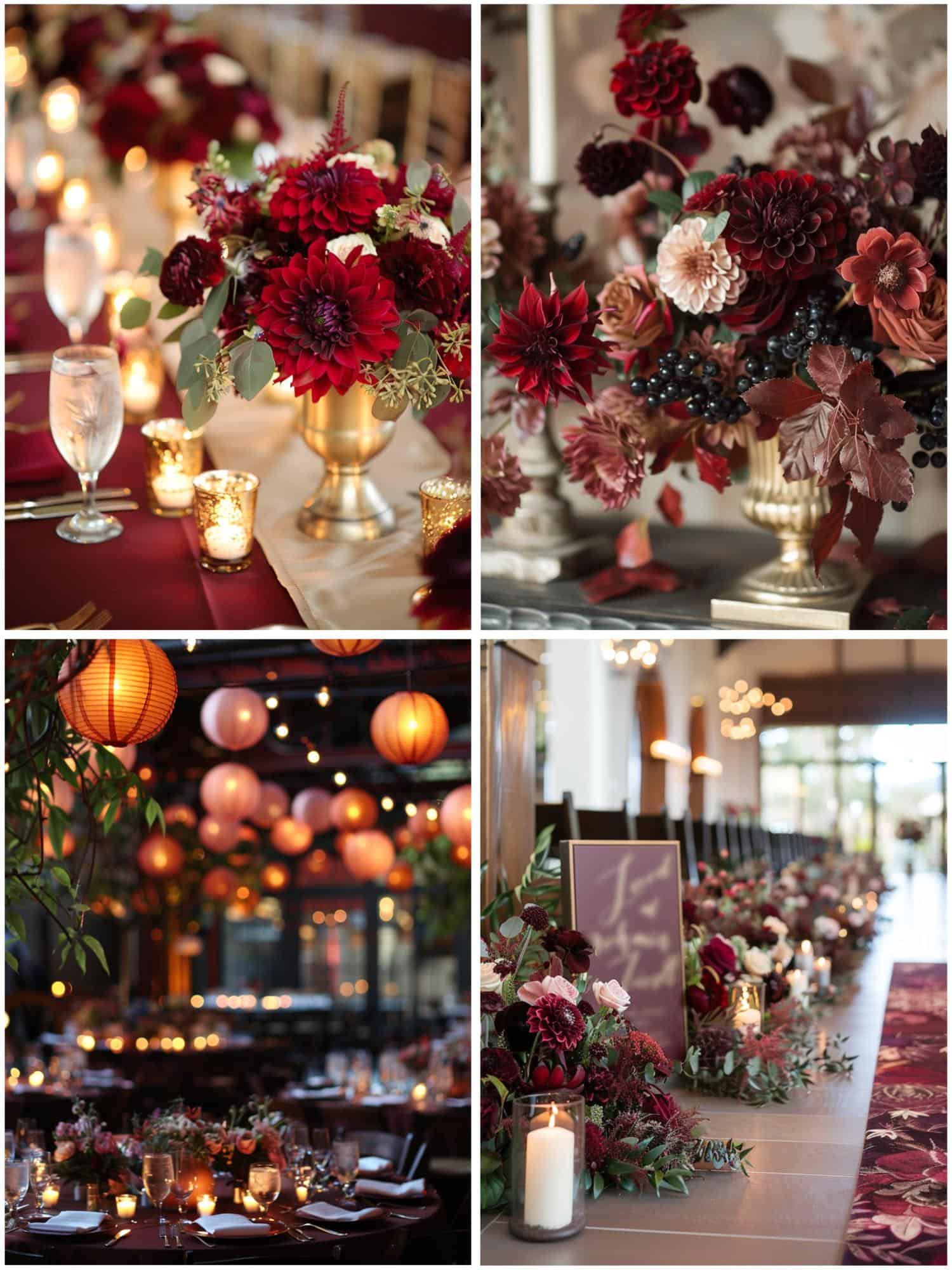 maroon wedding theme ideas for decor