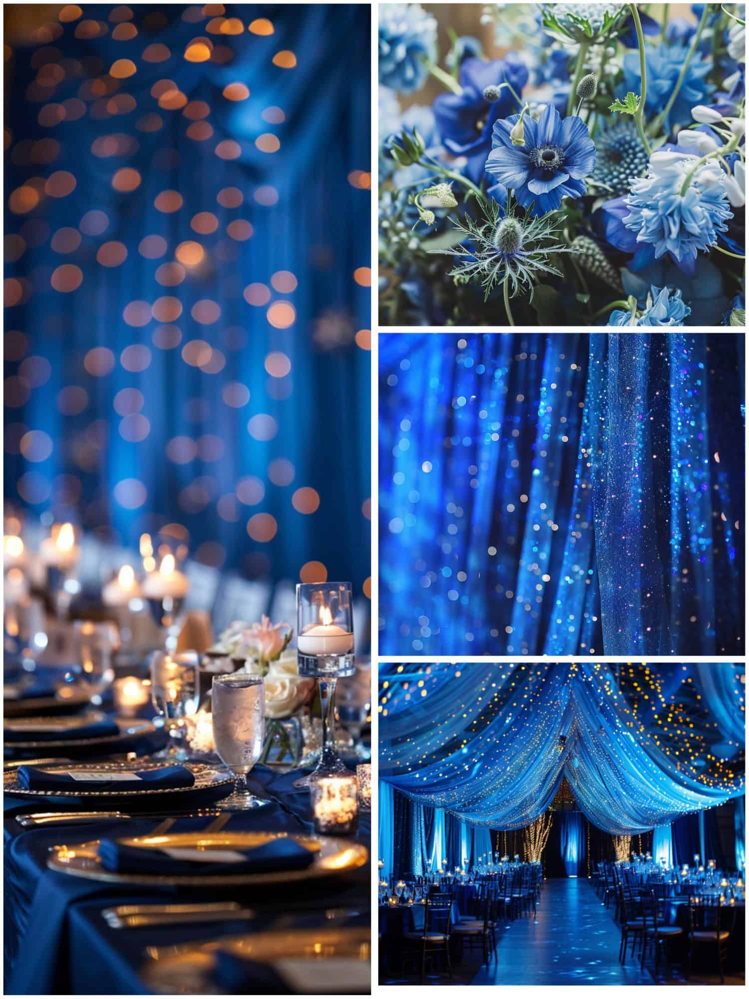 midnight blue decor for a starry night wedding