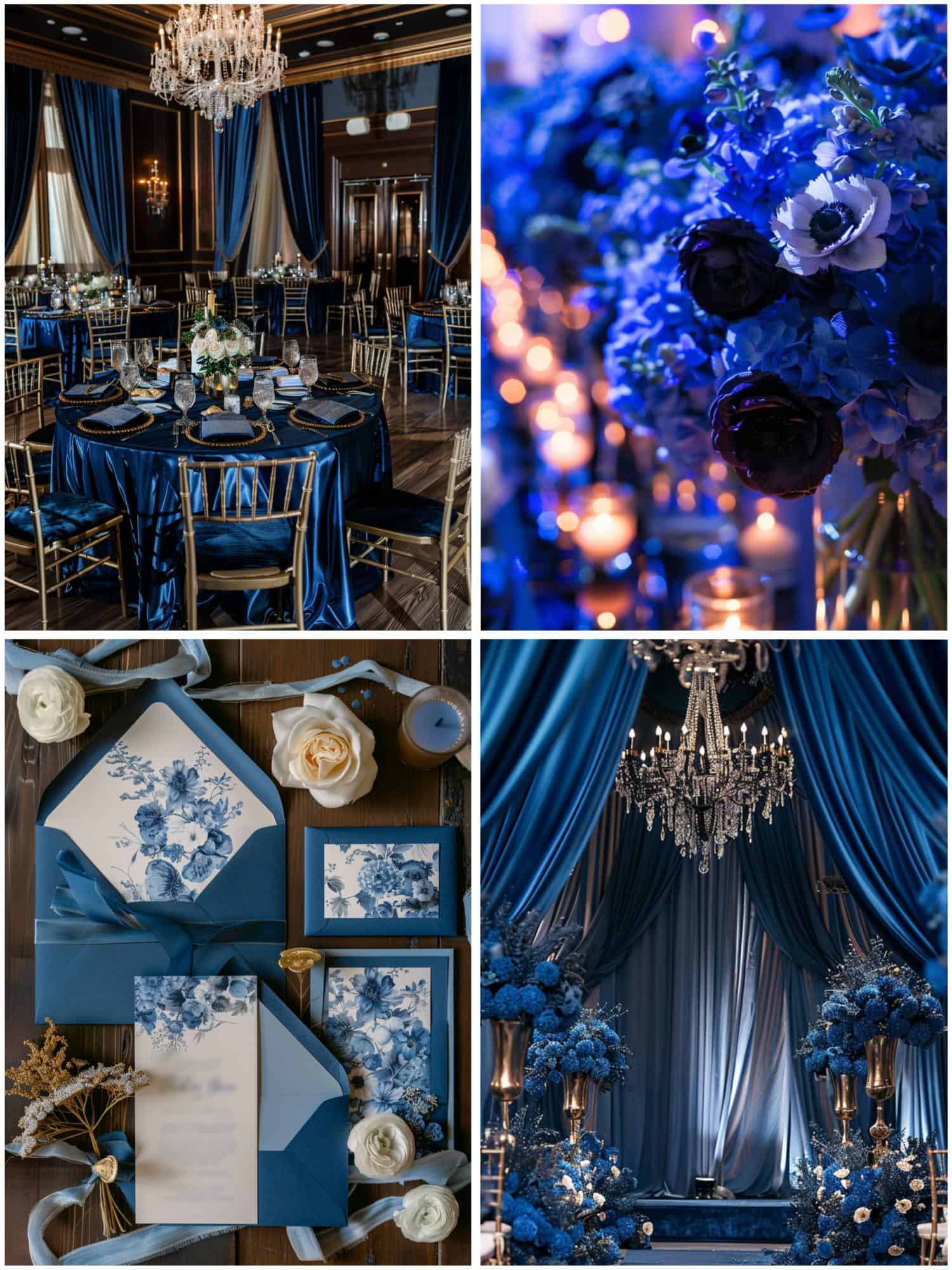 midnight blue wedding details