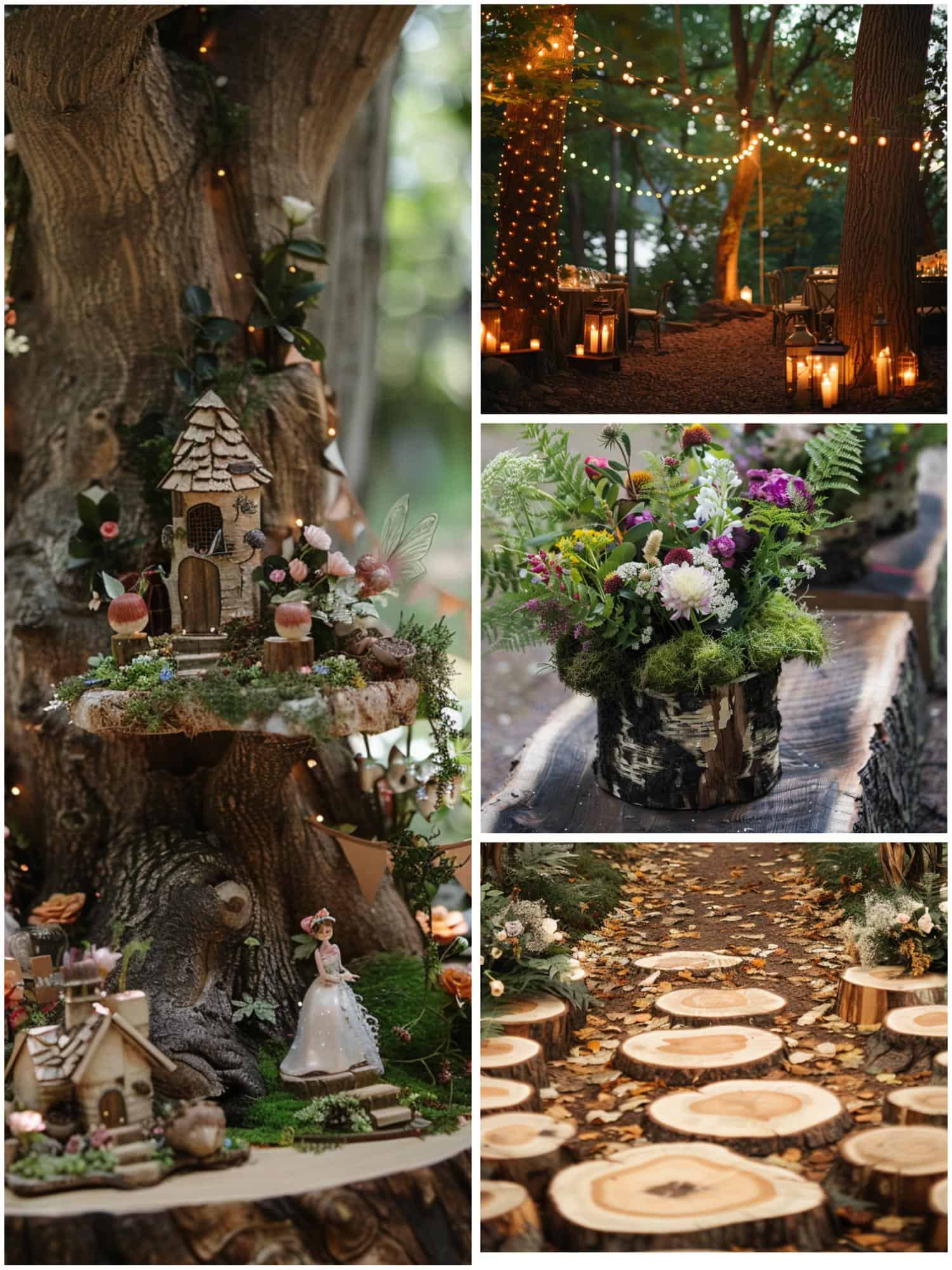 nature-inspired decor for a woodland wedding