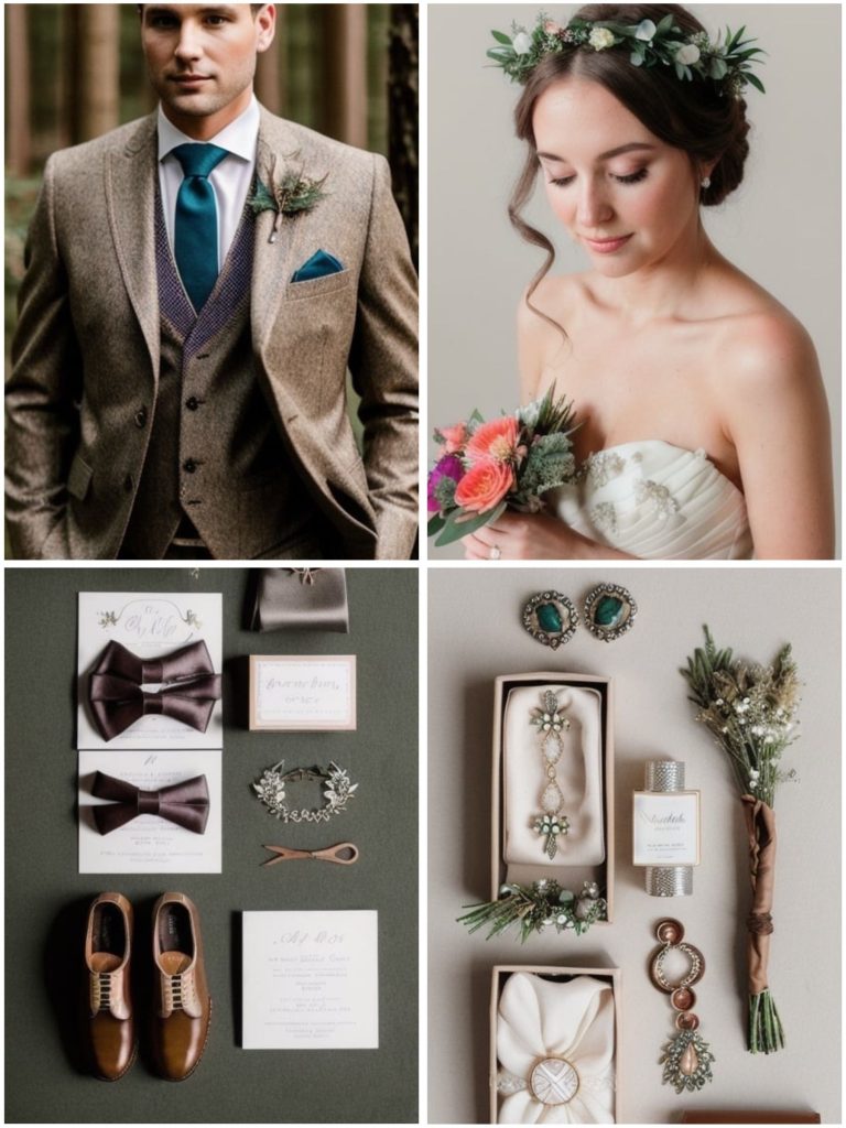 nature-inspired wedding attire for couple