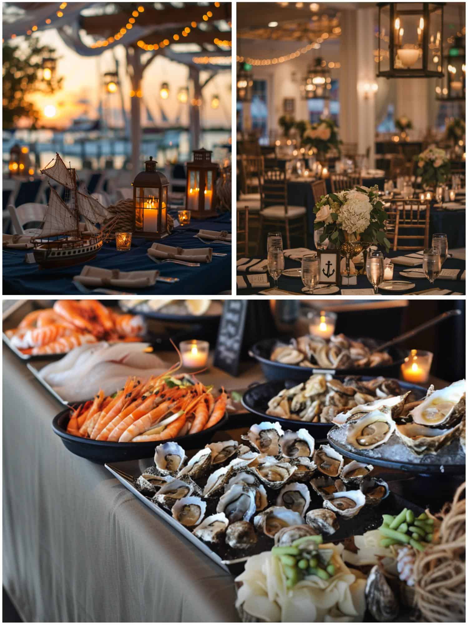 nautical-themed wedding reception details