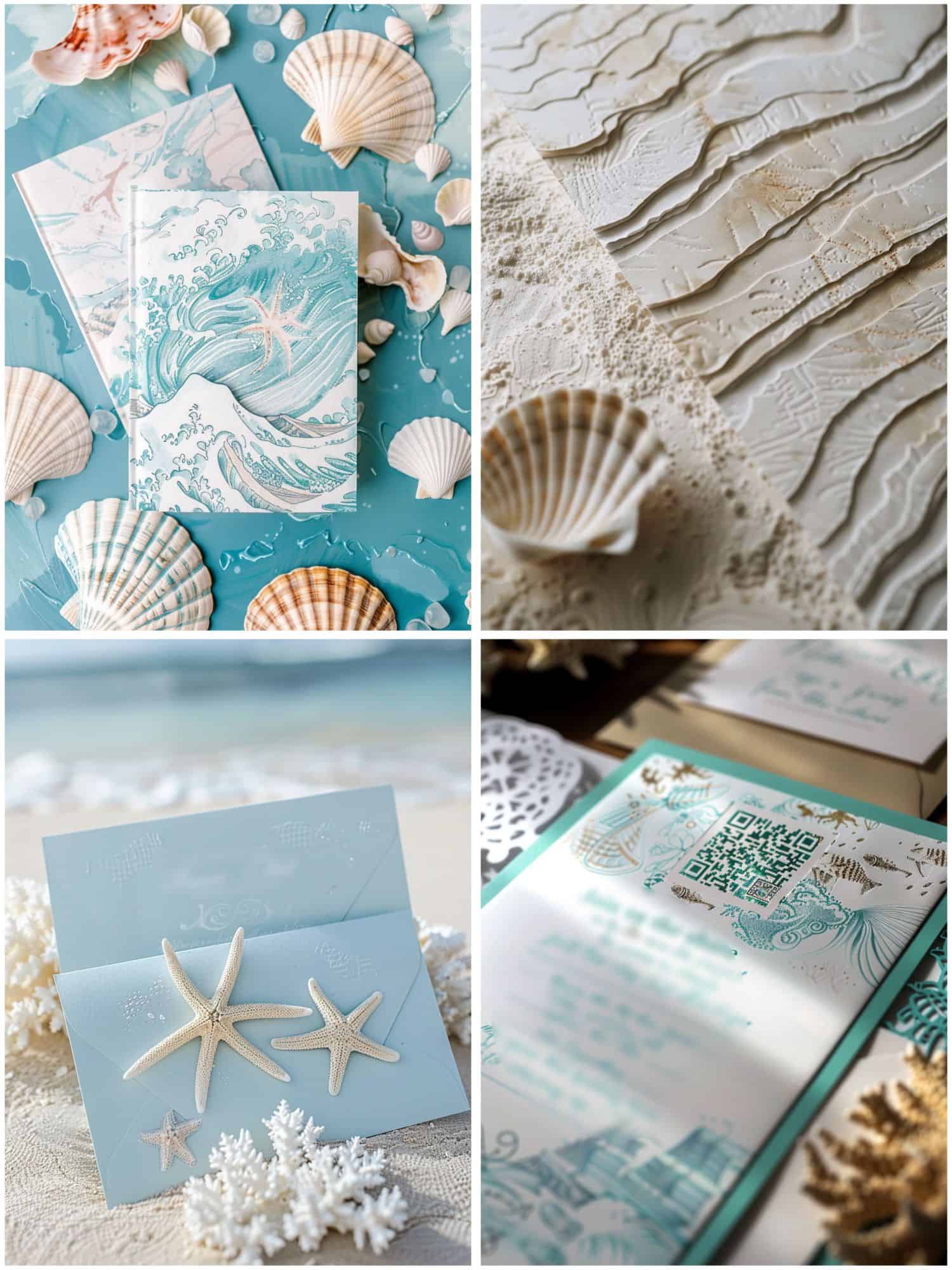 ocean-themed wedding invitation suite