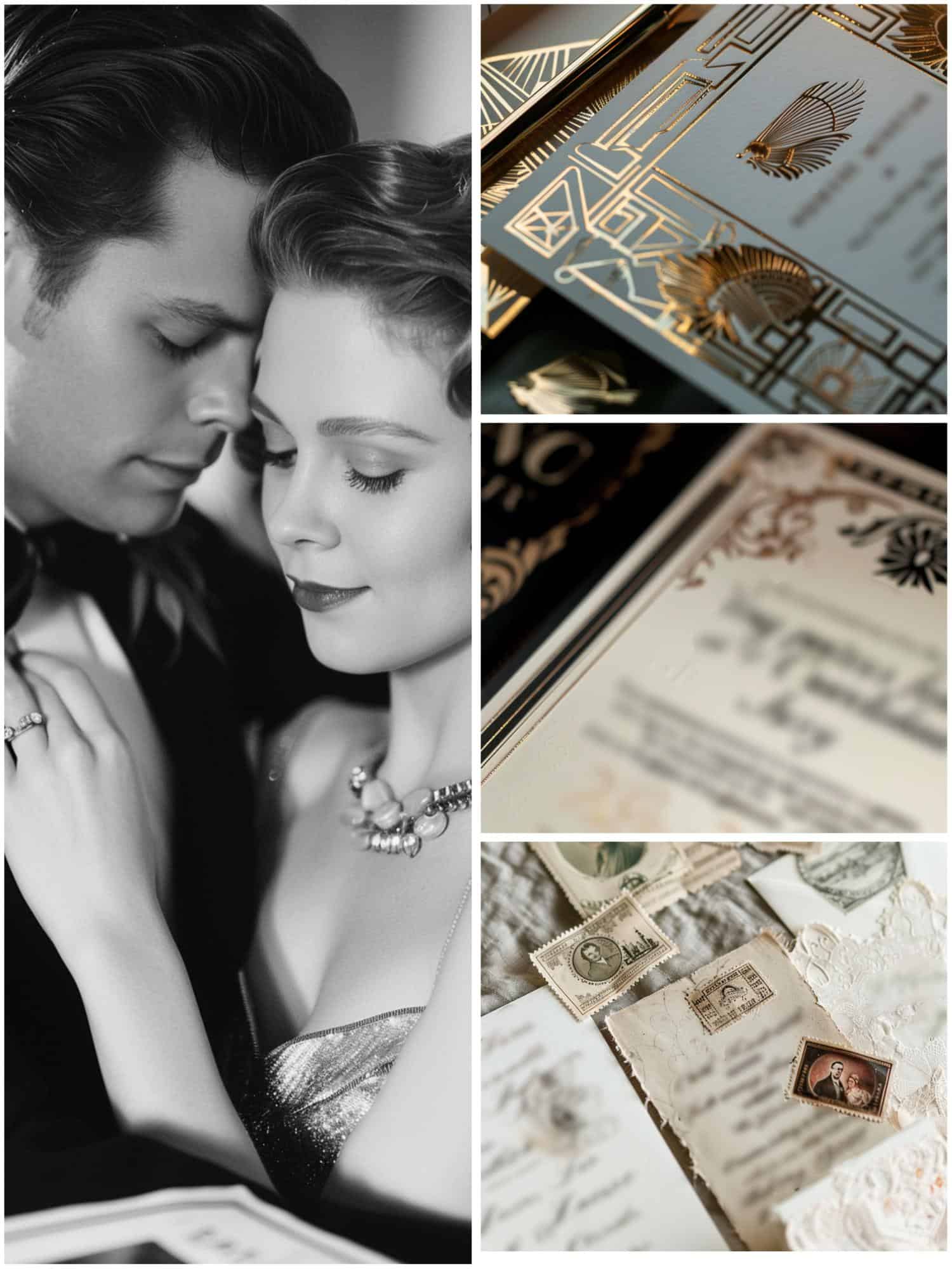 old hollywood wedding theme ideas for stationery