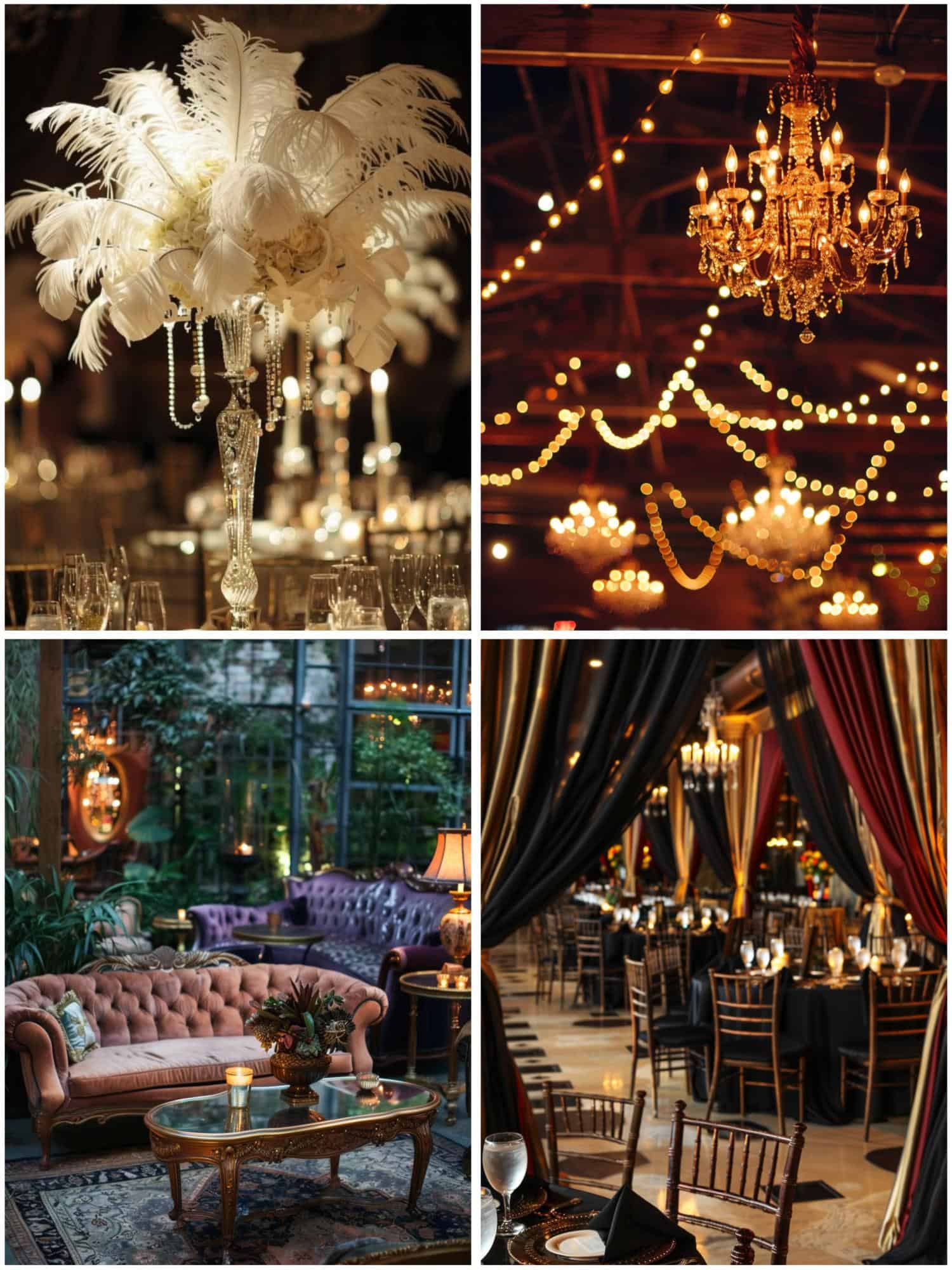 old hollywood wedding theme ideas for venue decor