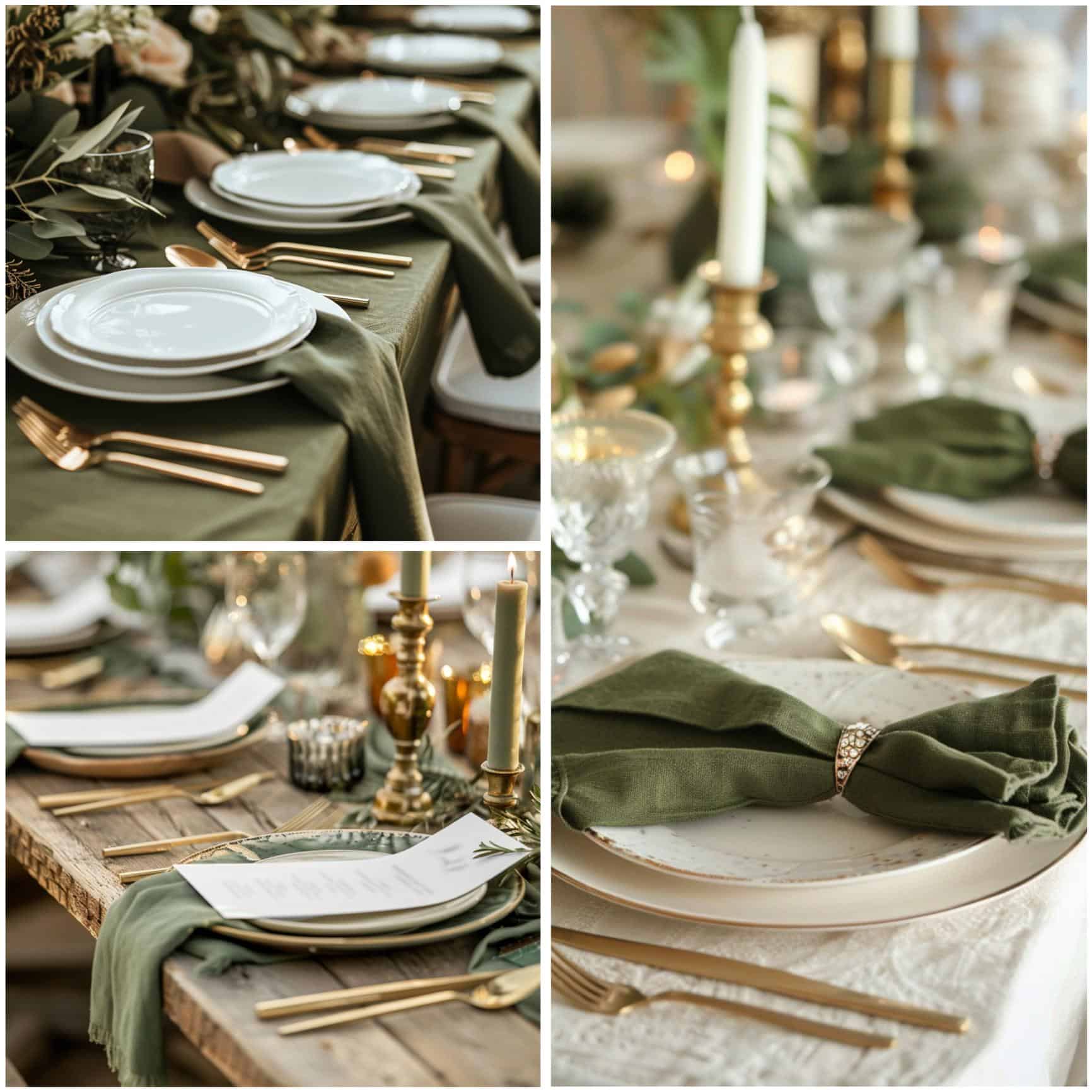 olive green tablescapes