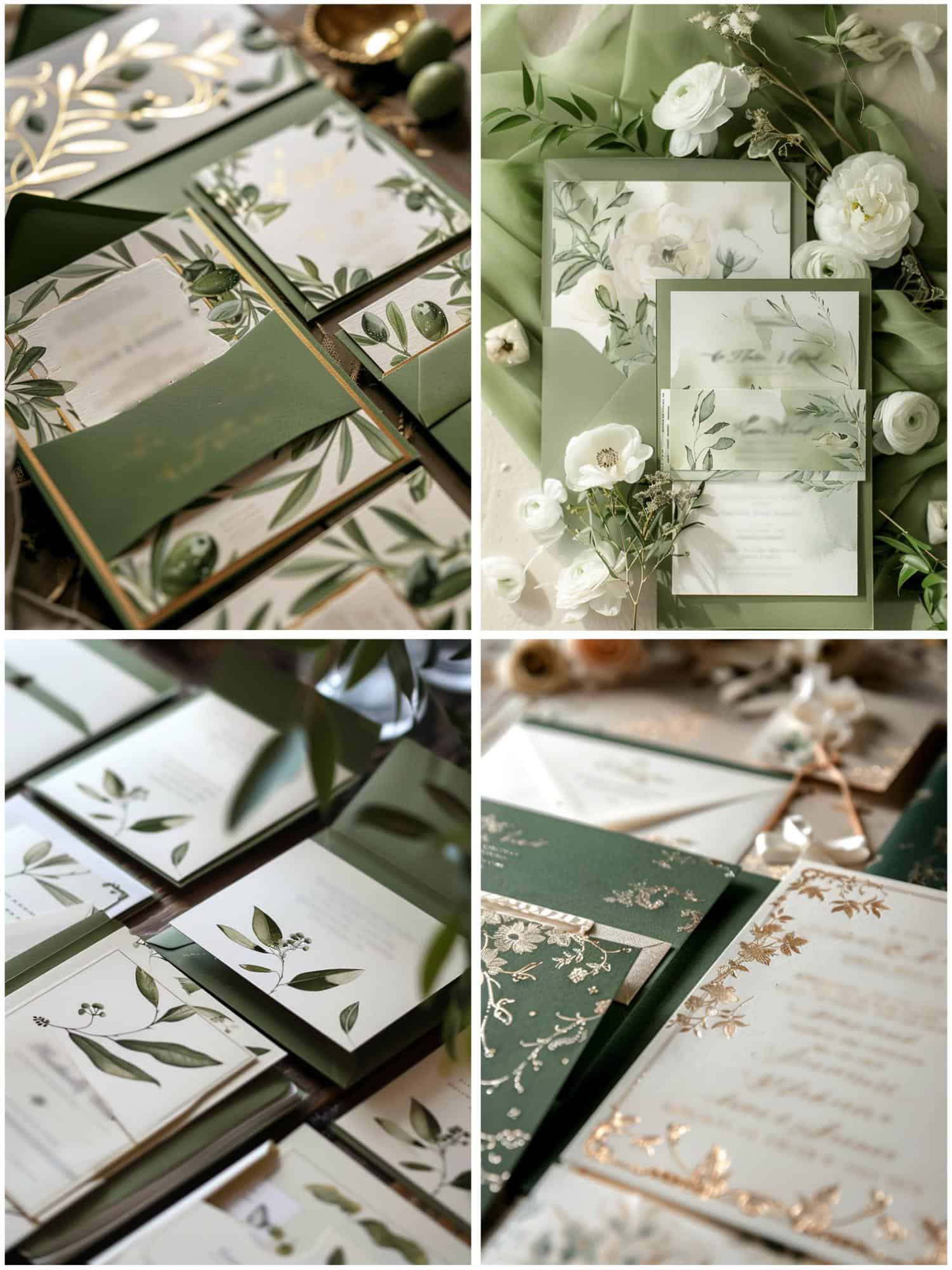 olive green wedding theme ideas for invitations