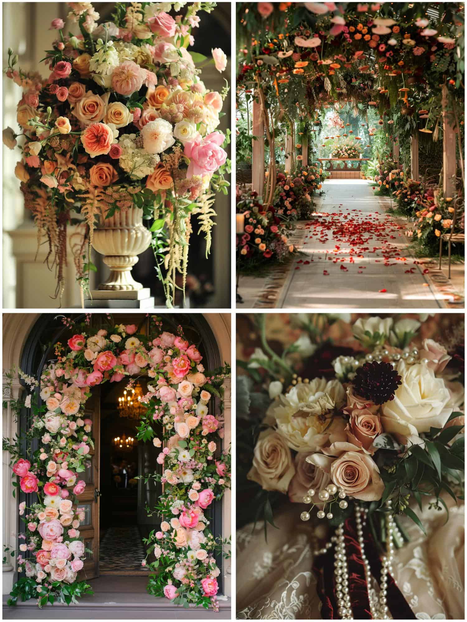 opulent victorian wedding floral arrangements