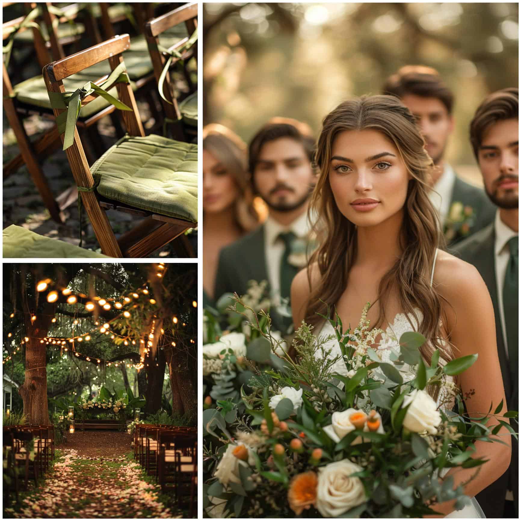 outdoor olive green wedding