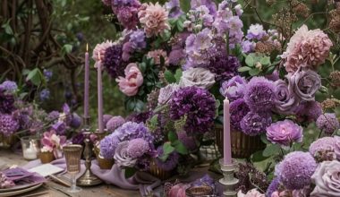 outdoor rustic wedding with lilac purple details