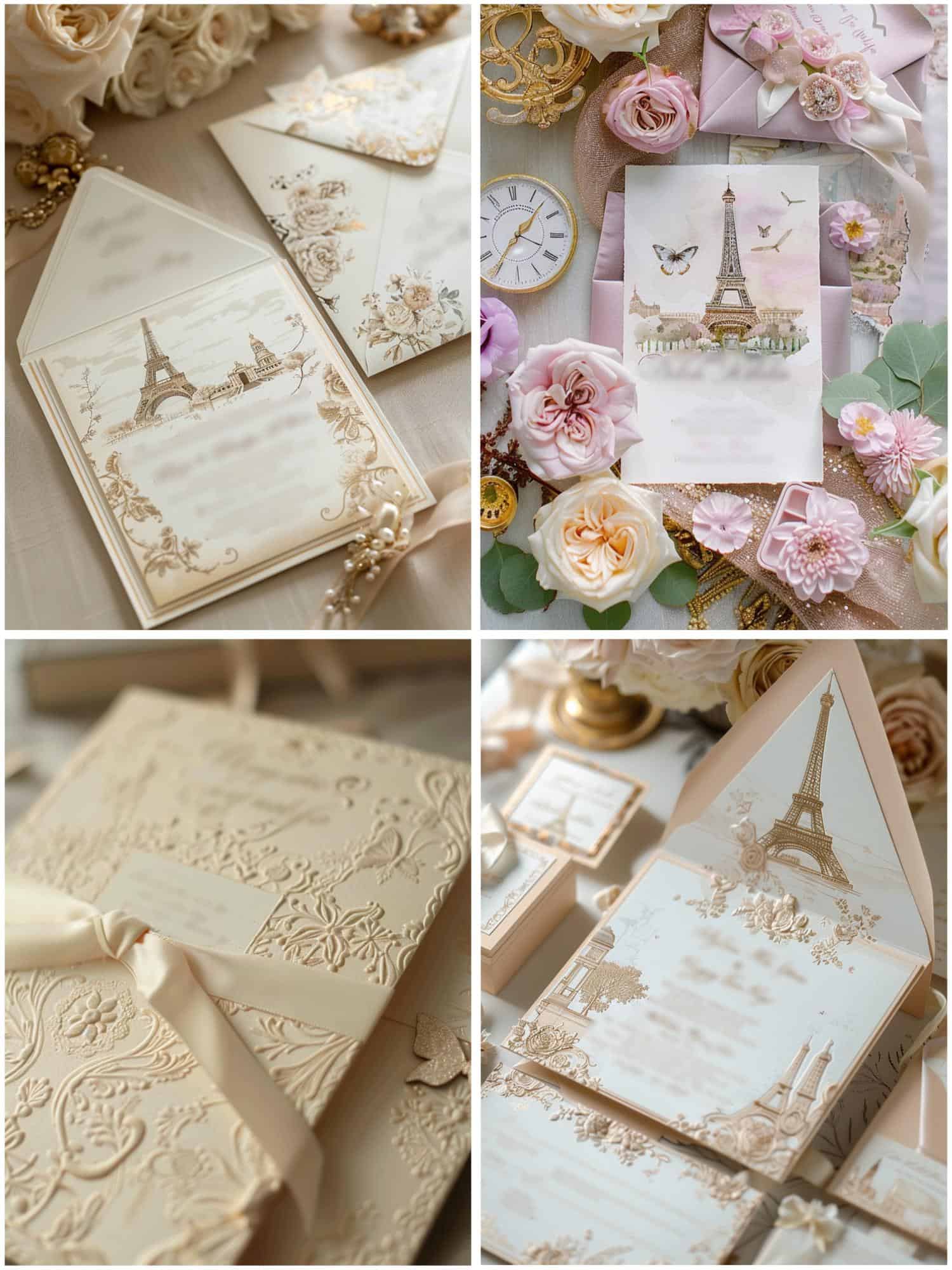 paris wedding theme ideas for invitations