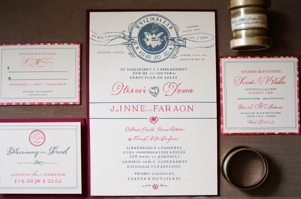 passport-themed wedding invitation