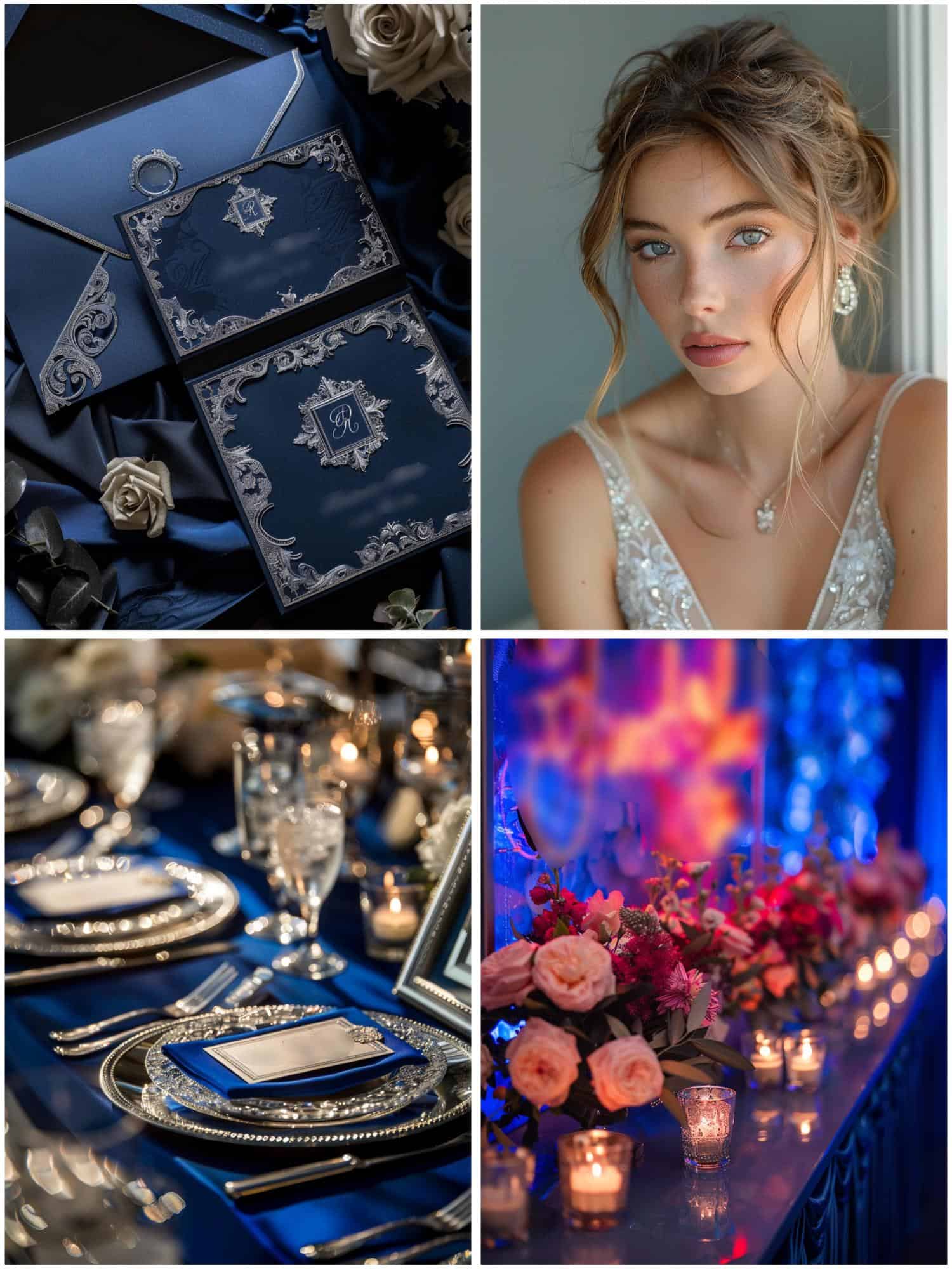 personalization ideas for royal blue and silver wedding