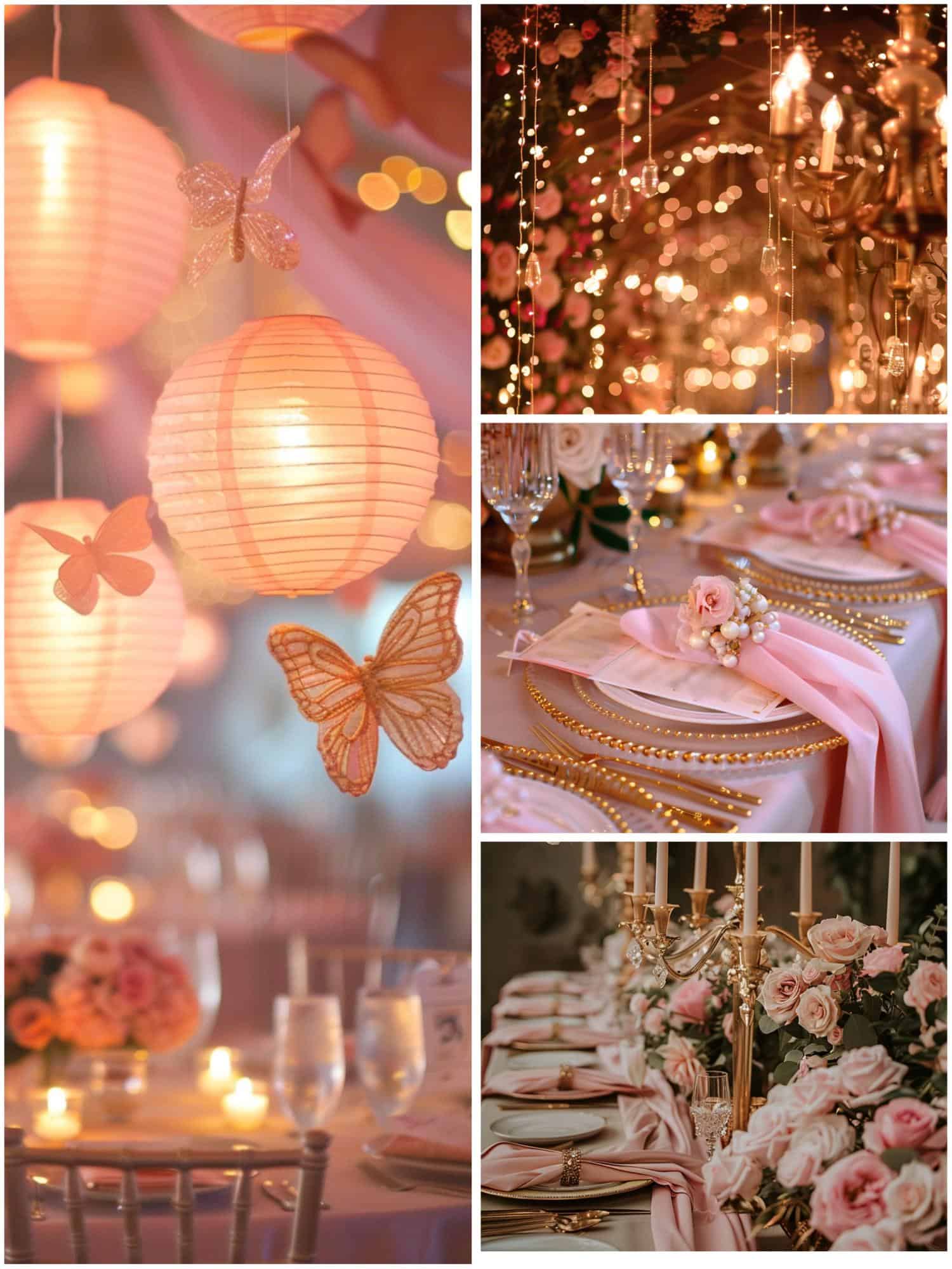 pink and gold wedding theme ideas for decor