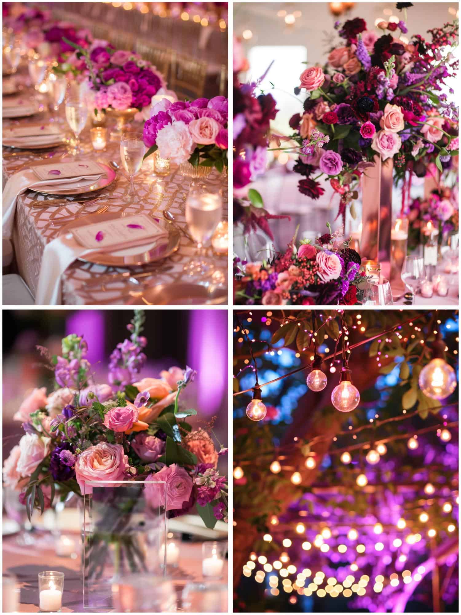 pink and purple wedding reception ideas