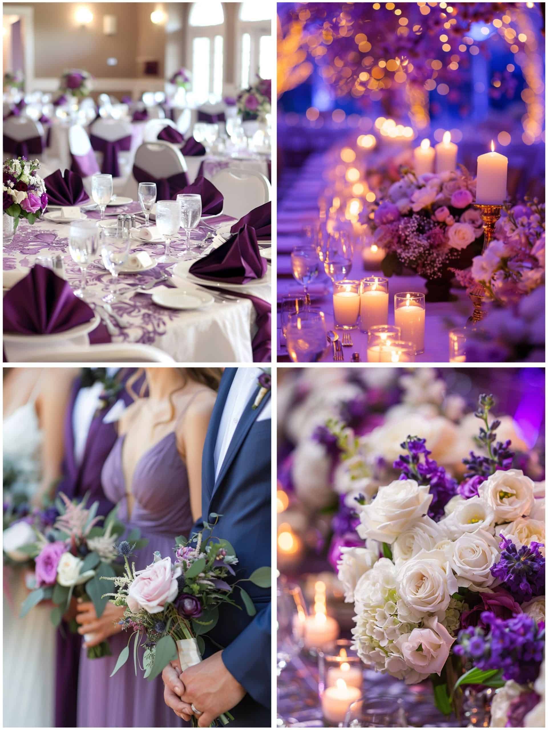 purple and white wedding theme ideas