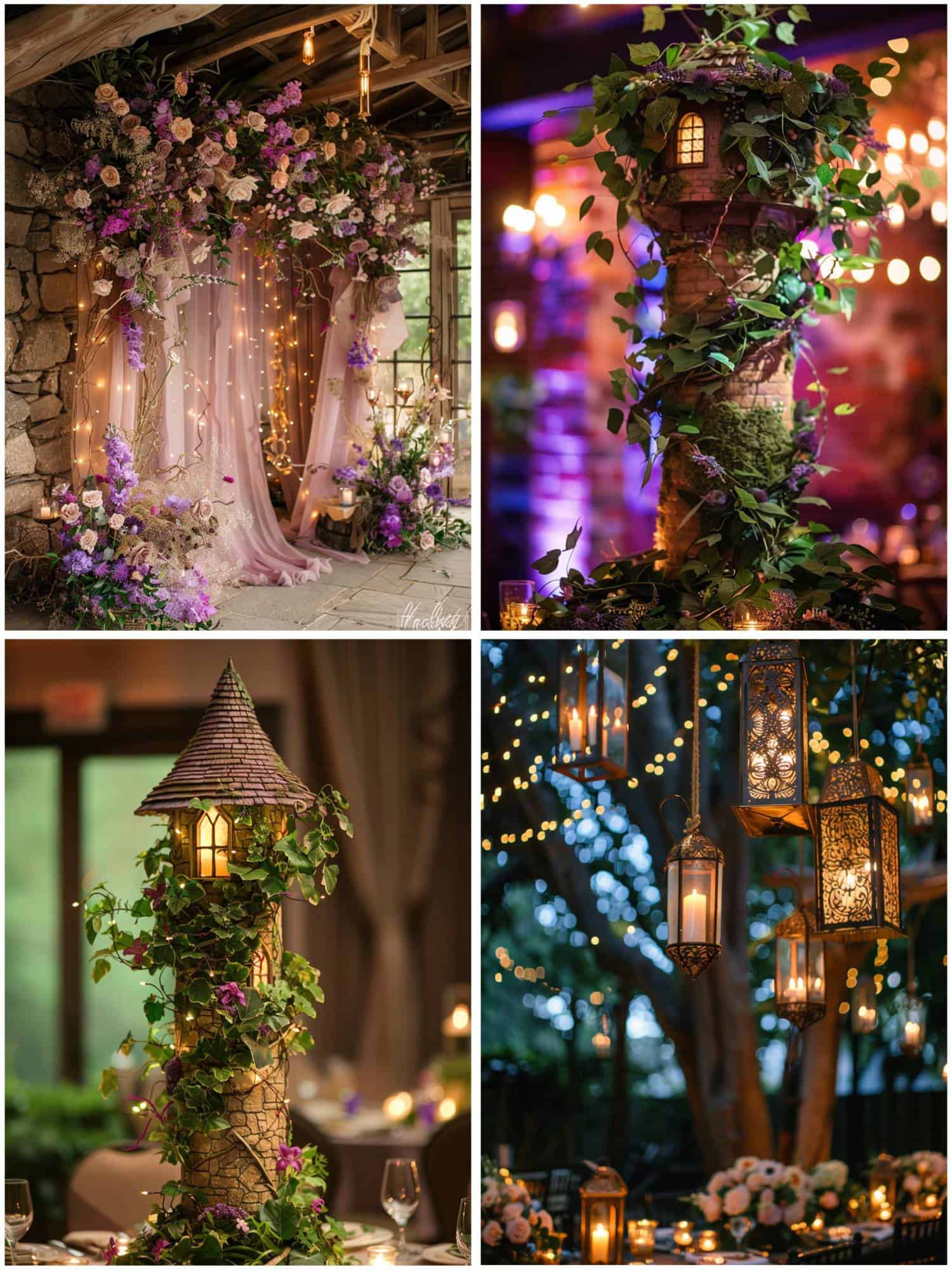 rapunzel wedding theme ideas for decor and centerpieces
