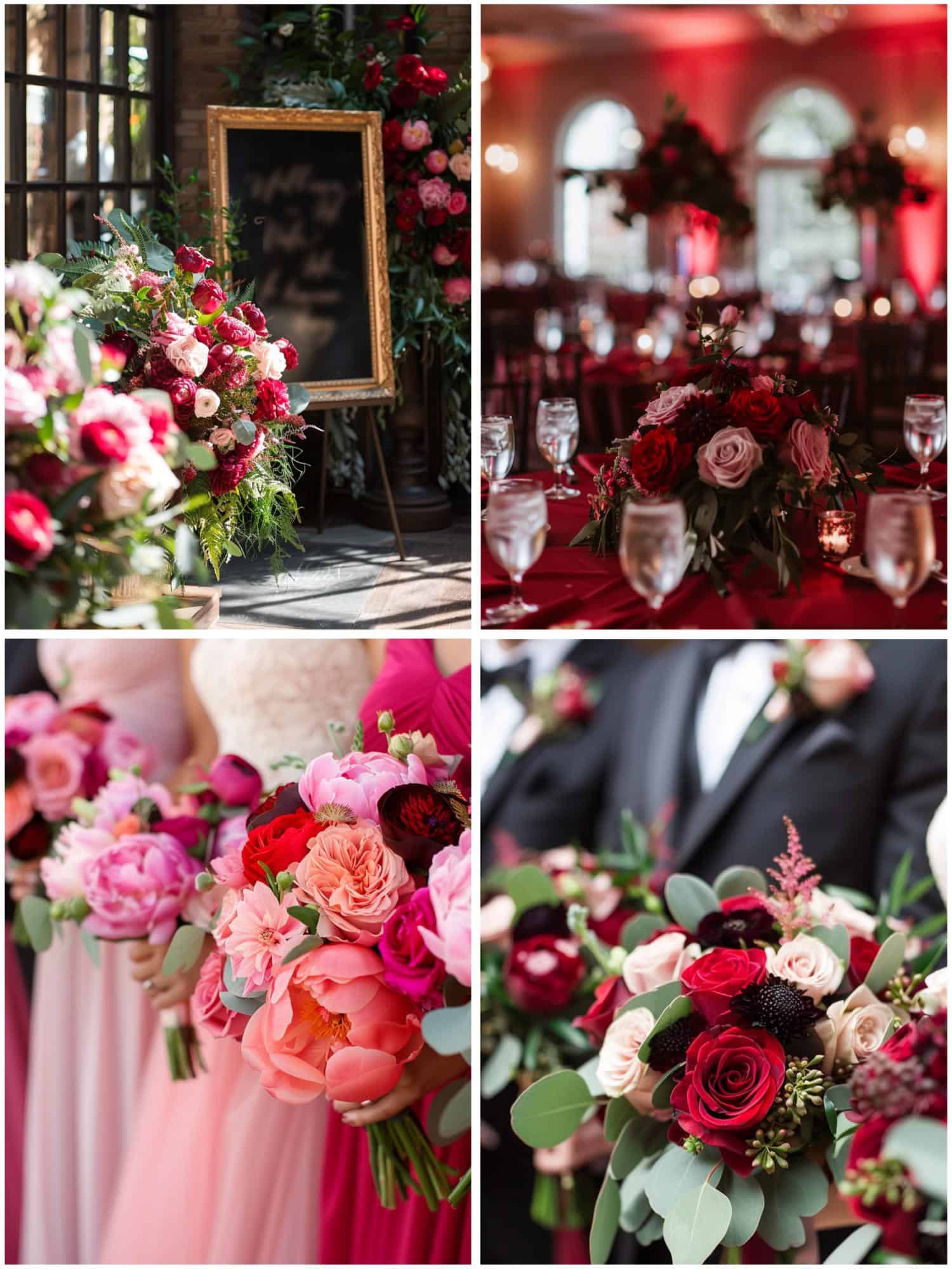 red and pink wedding theme ideas