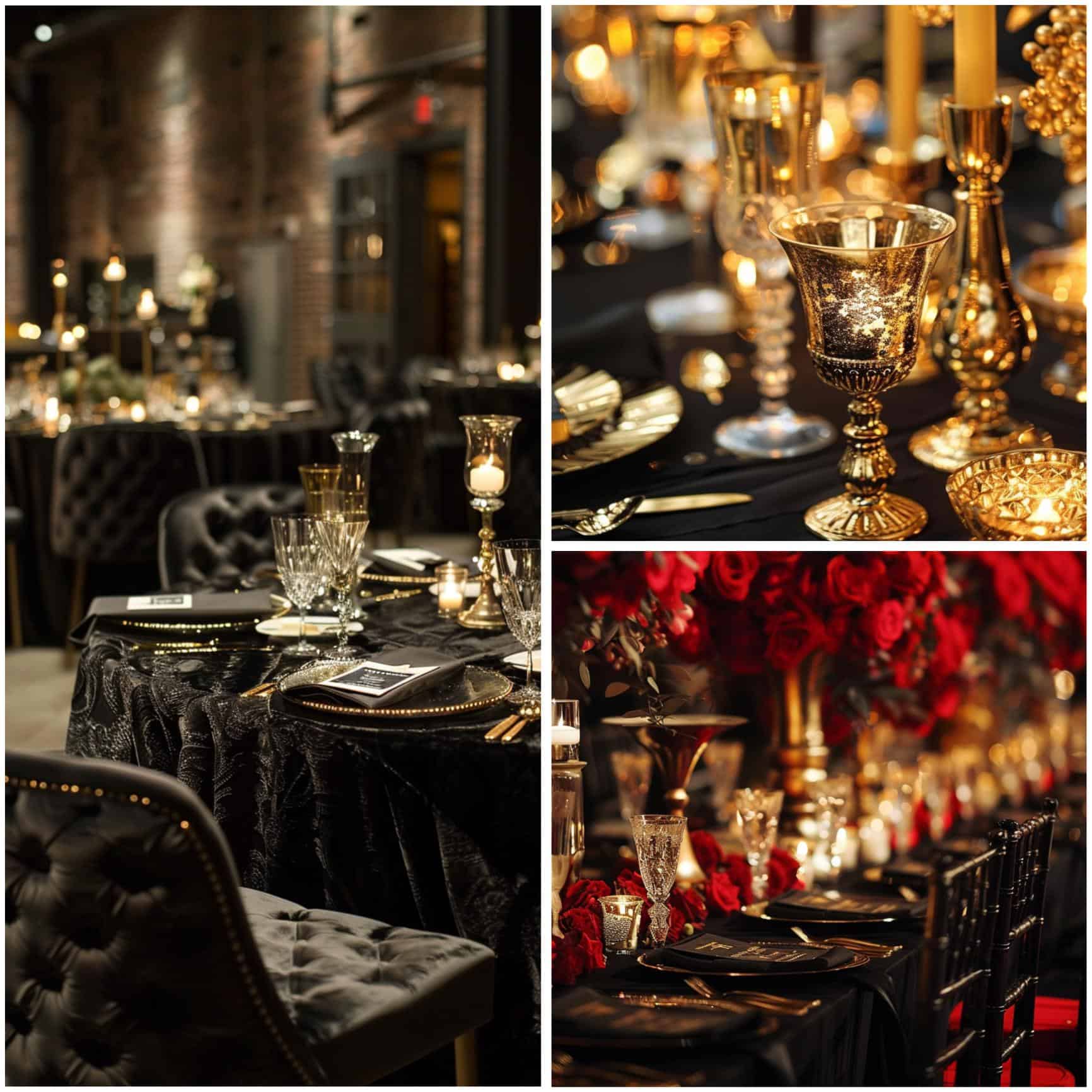 red black and gold wedding theme ideas