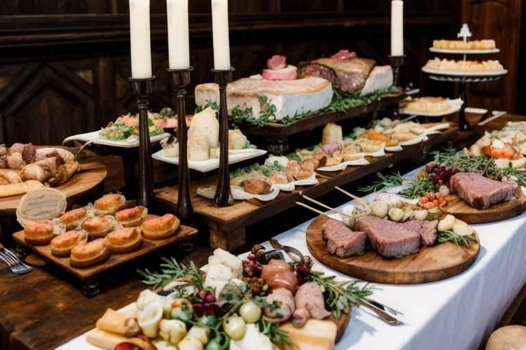 renaissance inspired wedding buffet