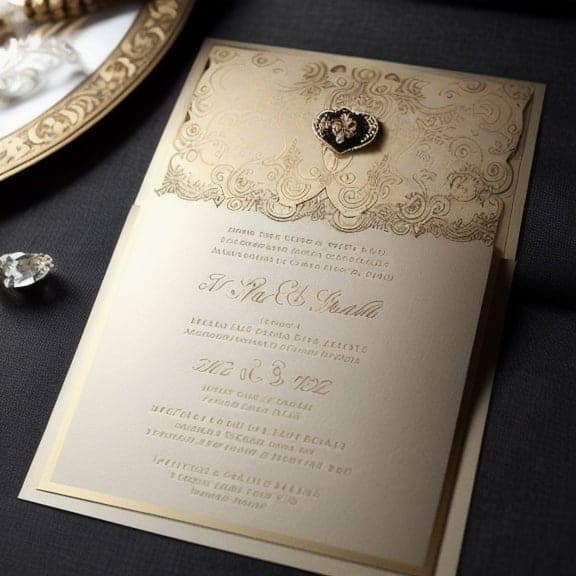 renaissance-themed wedding invitation