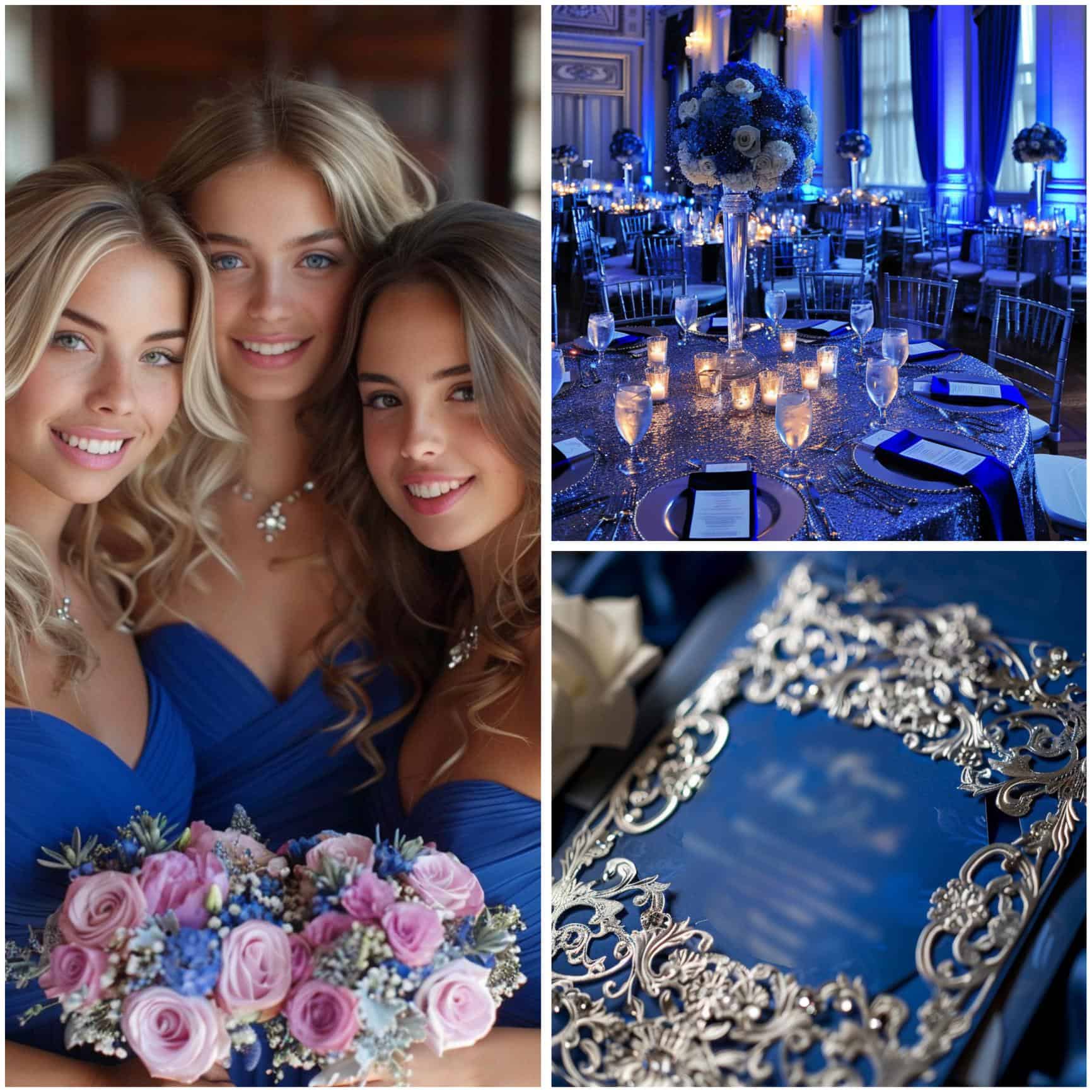 royal blue and silver wedding theme ideas