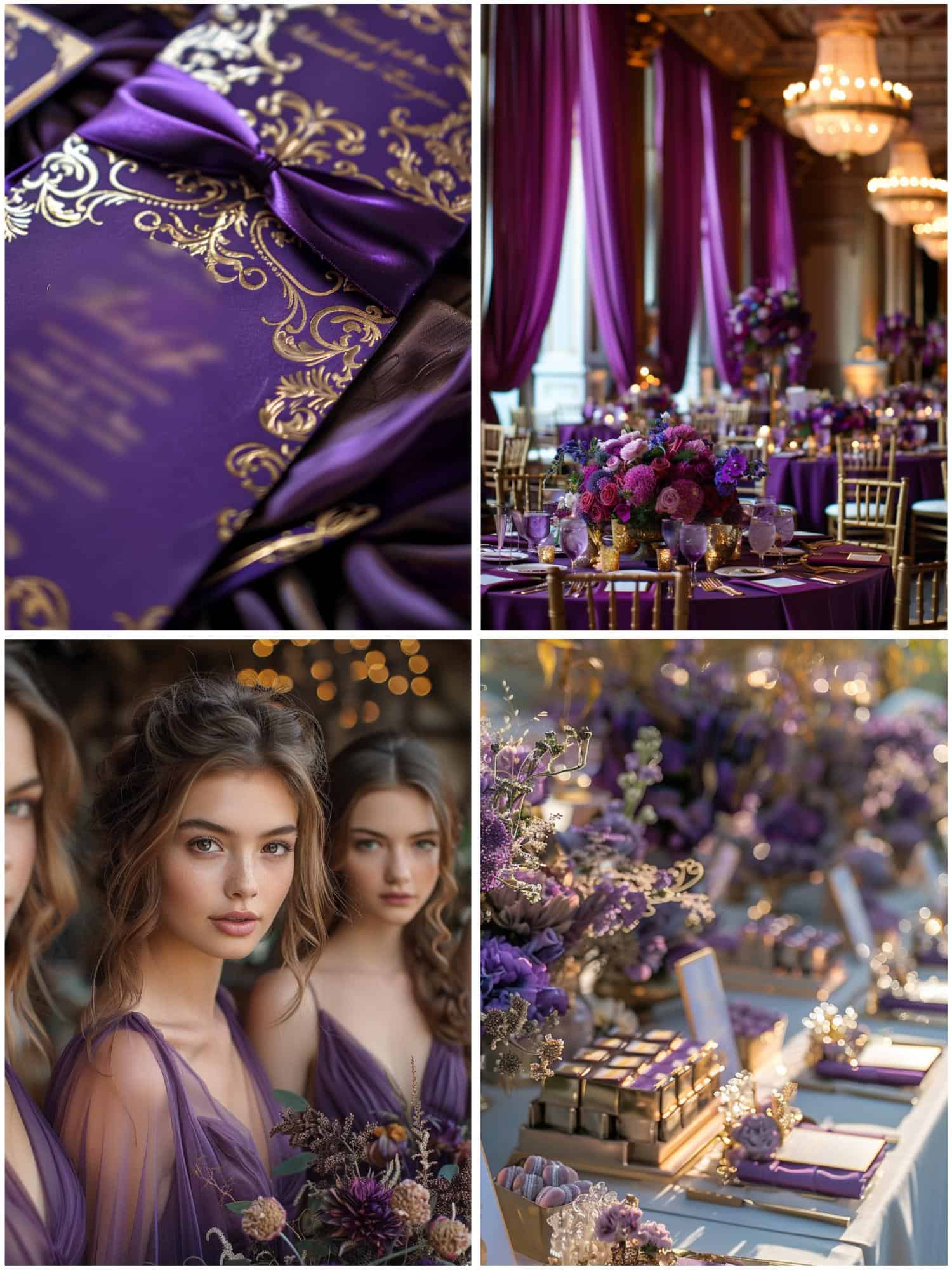 royal purple and gold wedding theme ideas