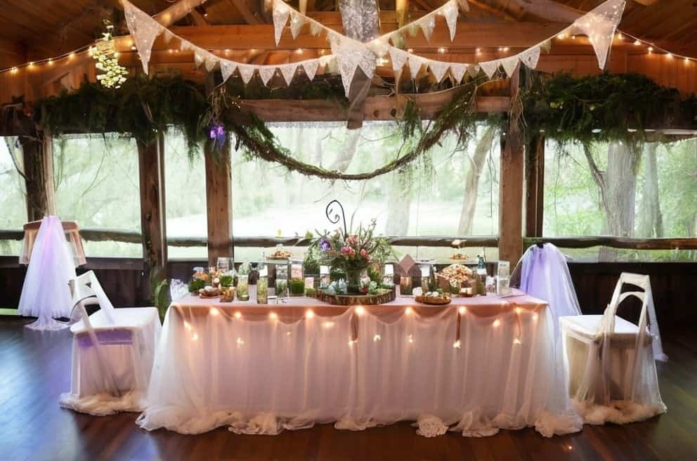 rustic fairy-themed wedding reception decor