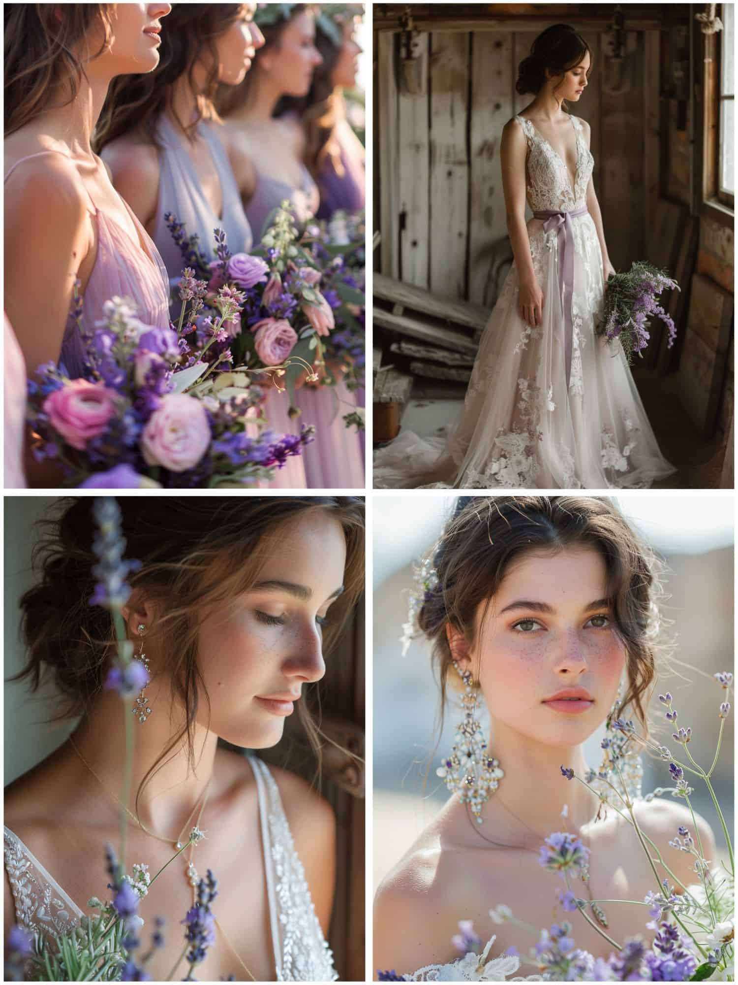 rustic lavender wedding attire