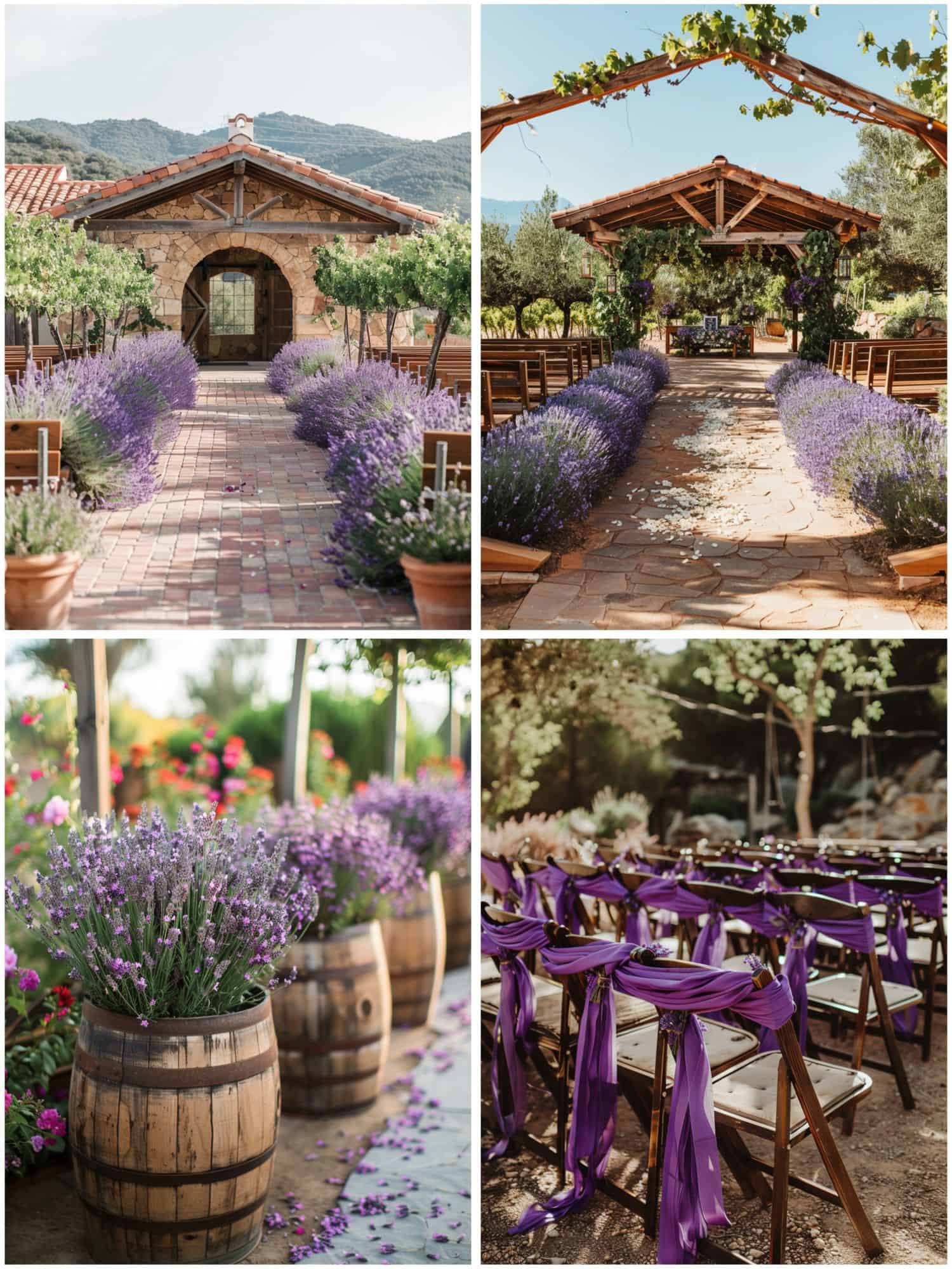 rustic lavender wedding ceremony decor ideas